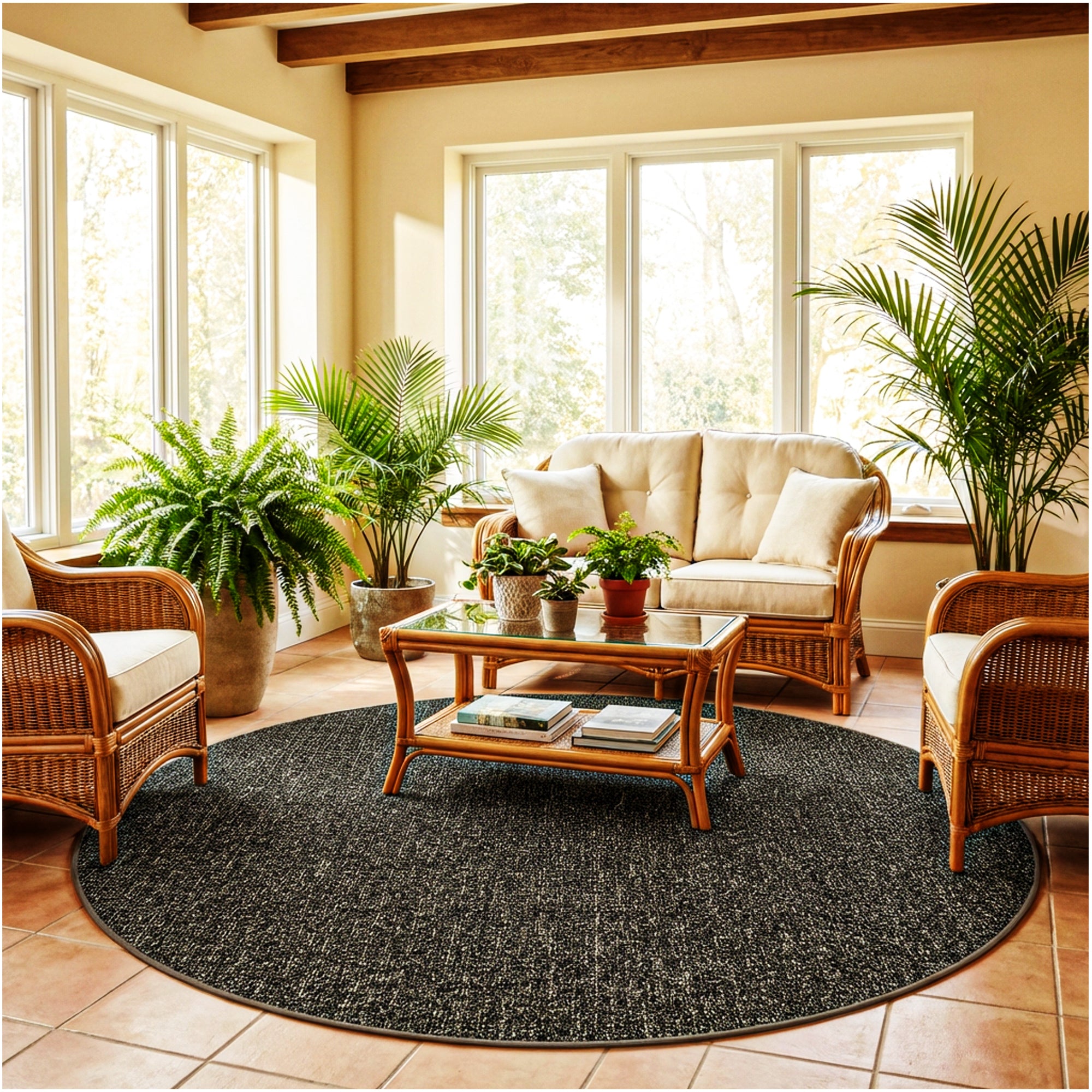 Casual Boucle Indoor/Outdoor Area Rug – Custom Sizes, 6 Colors