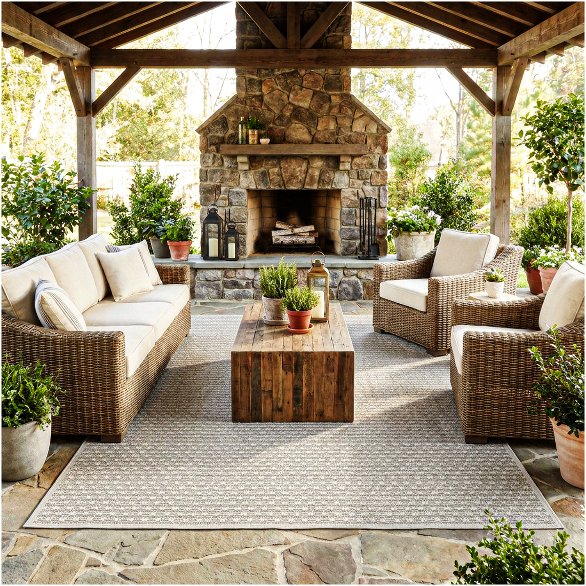 Dominica Indoor Outdoor Area Rug – Custom Size Patio Rug