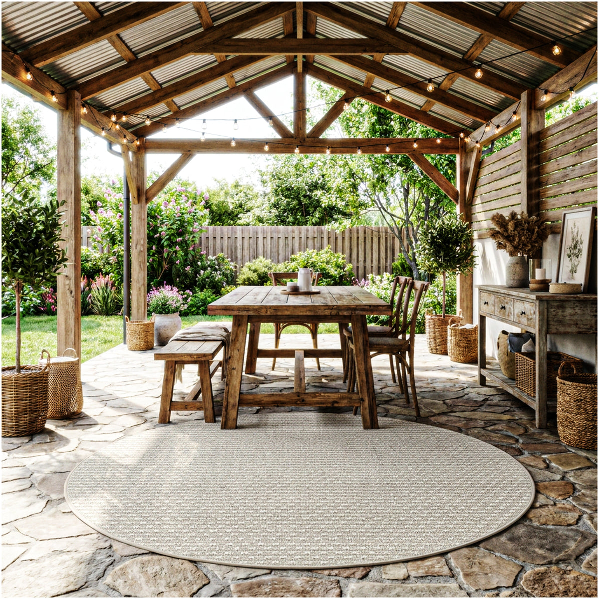Dominica Indoor Outdoor Area Rug – Custom Size Patio Rug