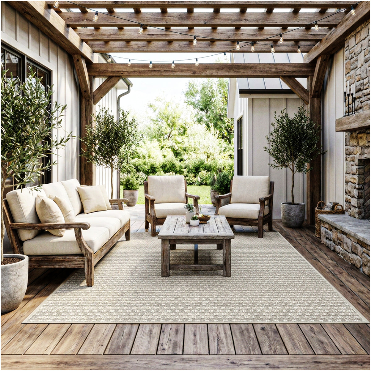 Dominica Indoor Outdoor Area Rug – Custom Size Patio Rug