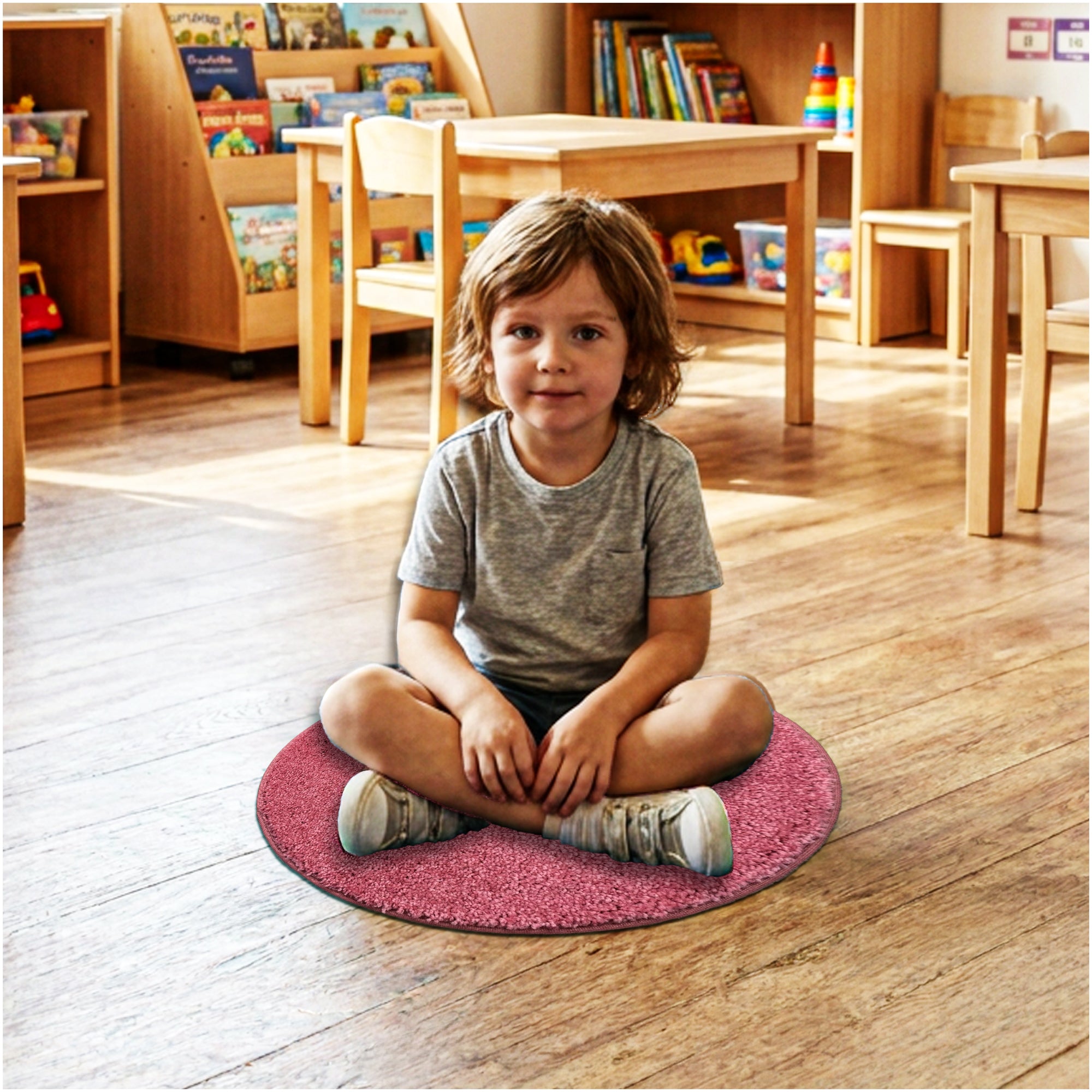 Children’s Classroom Carpet Circle Seats – Multiple Colors | 18” Round Soft Floor Cushions