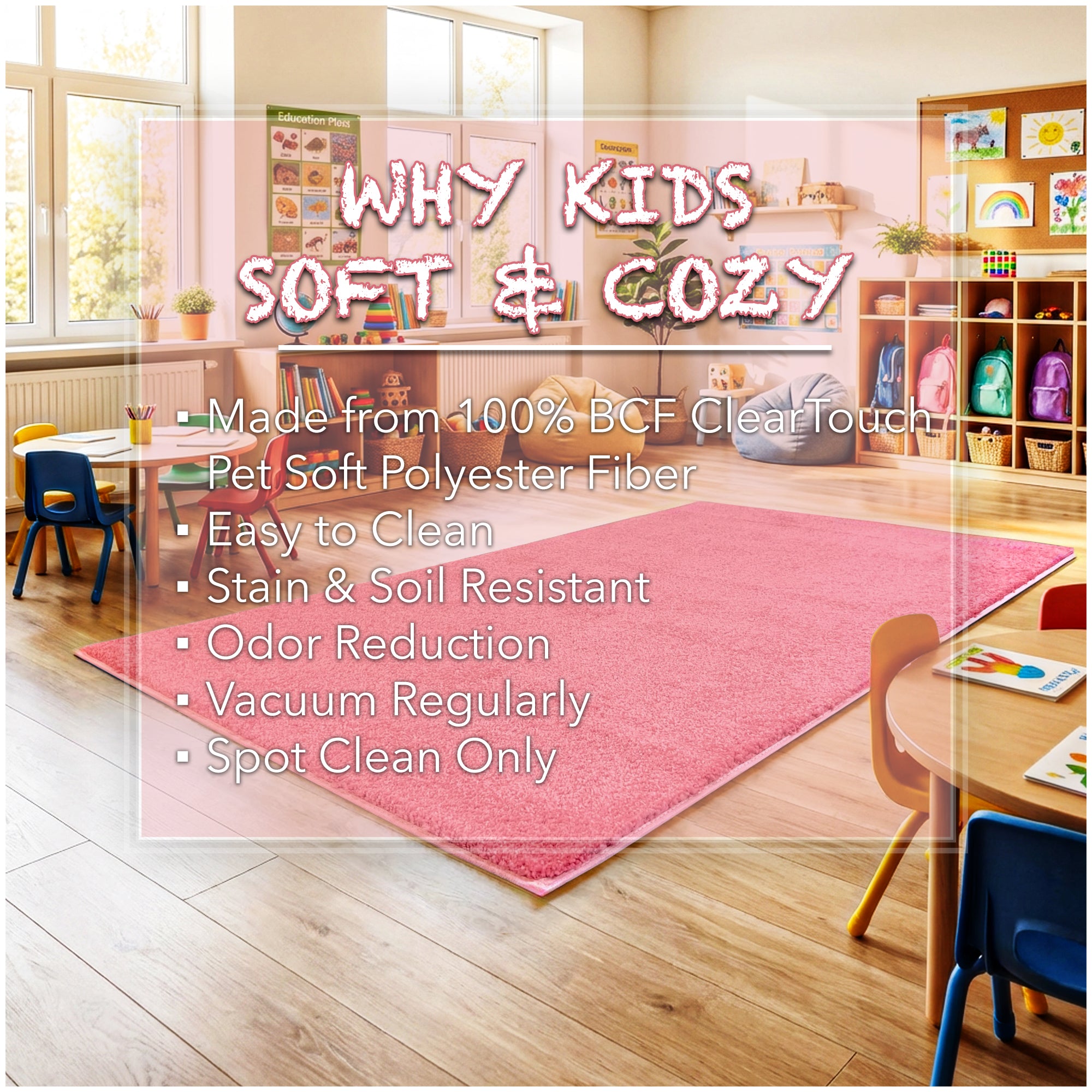Kid Crossing Soft Area Rug – Colorful Collection, Custom Sizes Available