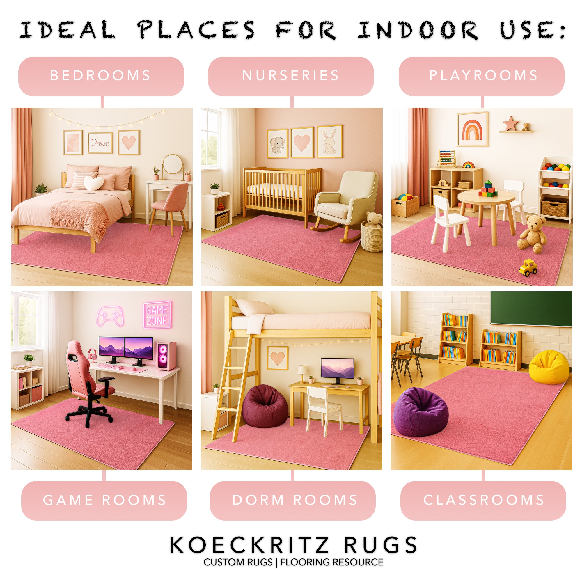 Kid Crossing Soft Area Rug – Colorful Collection, Custom Sizes Available