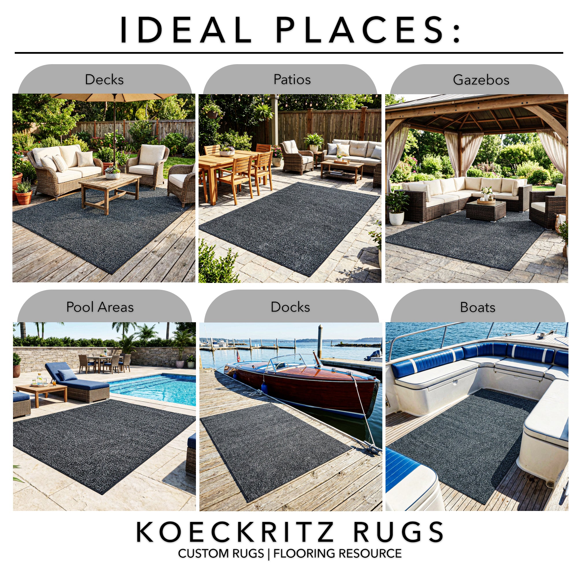 Indoor/Outdoor Artificial Grass Rugs – Lightweight, Standard Sizes, 6 Colors