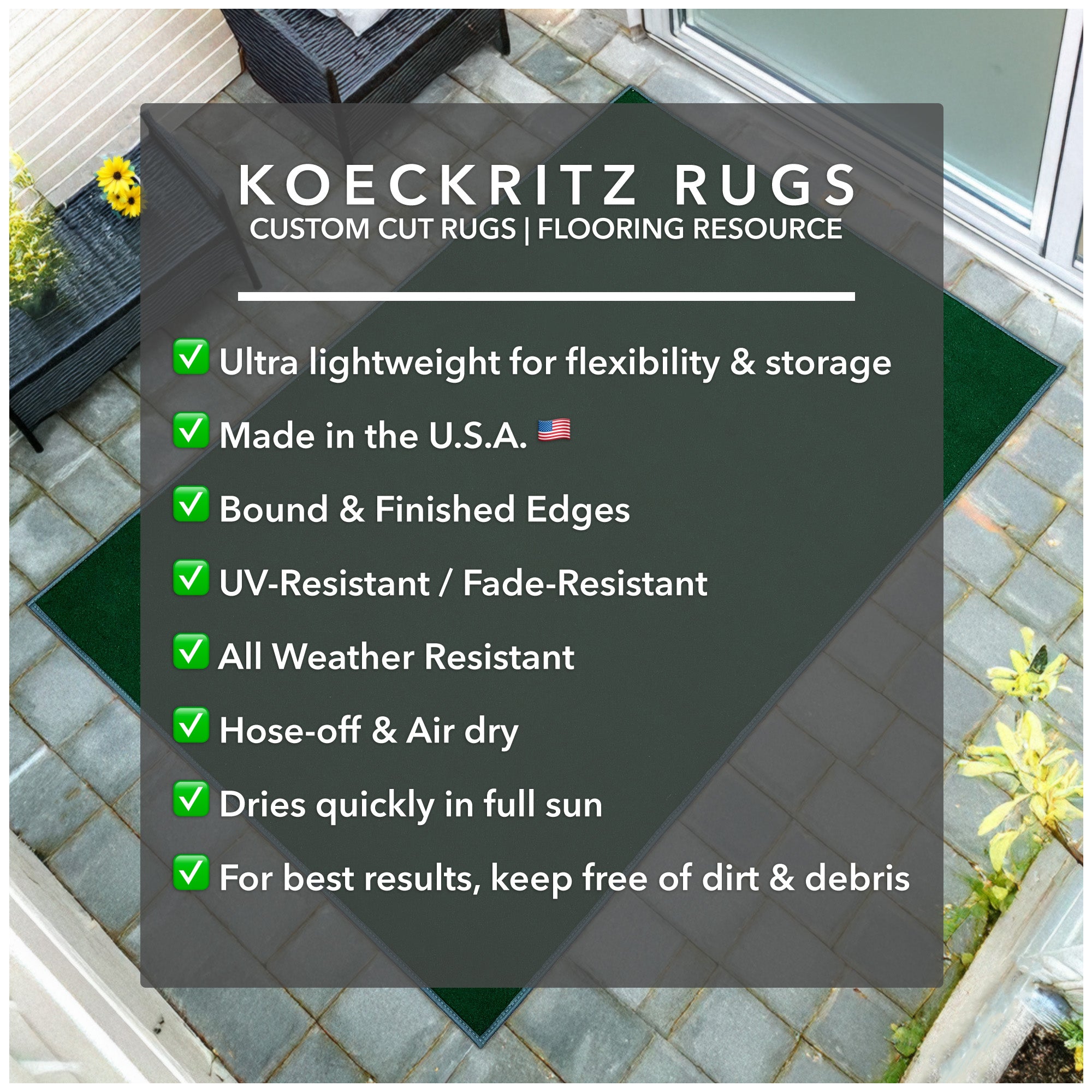 Economical Indoor/Outdoor Carpet Rug (10 Colors)