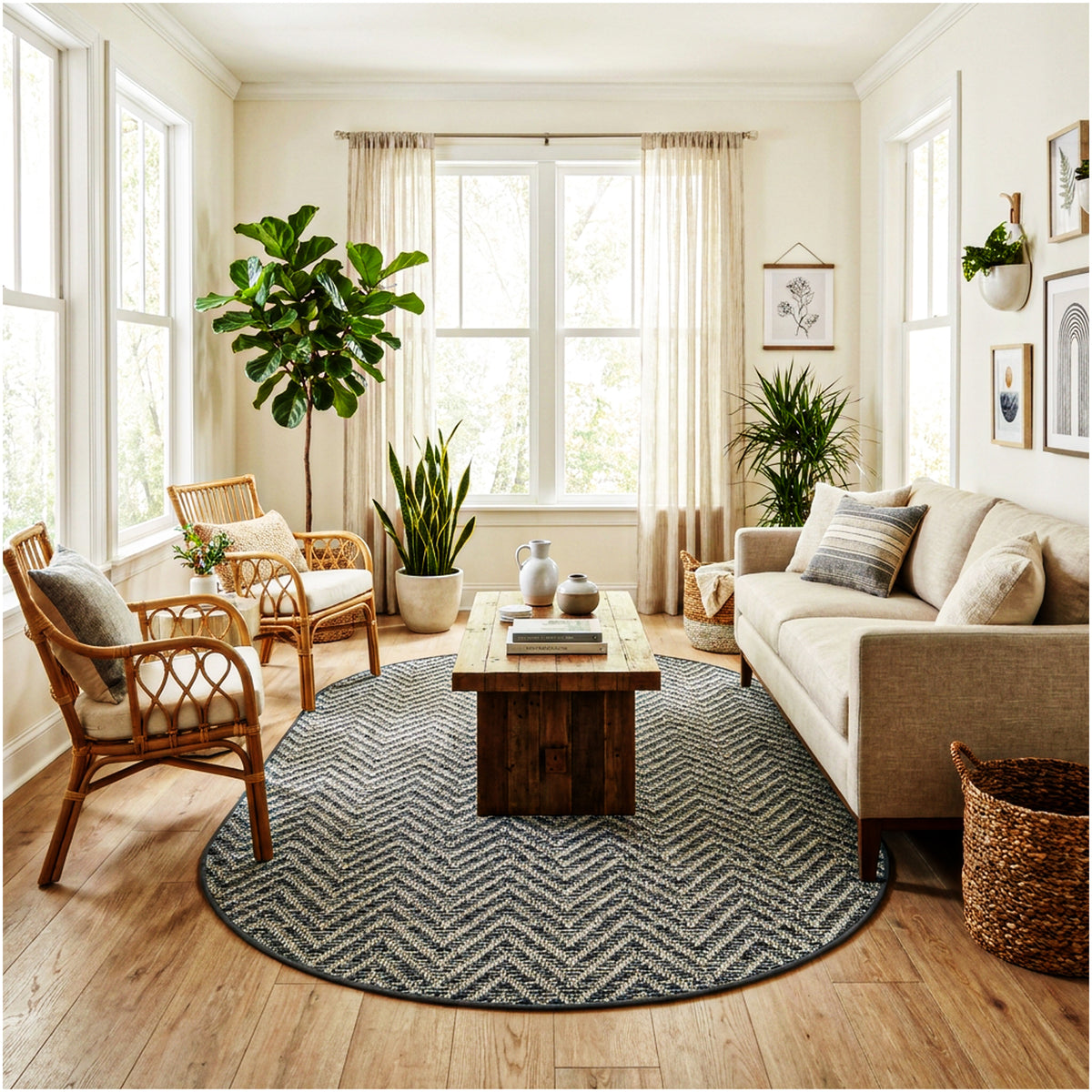Tortola Chevron Indoor-Outdoor Area Rug | Custom Sizes Available
