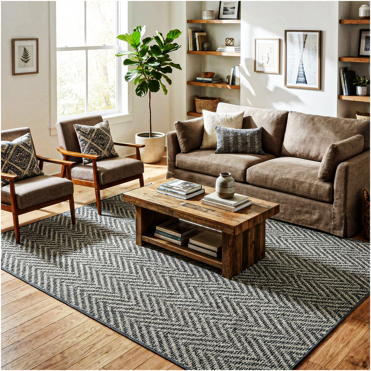Tortola Chevron Indoor-Outdoor Area Rug | Custom Sizes Available