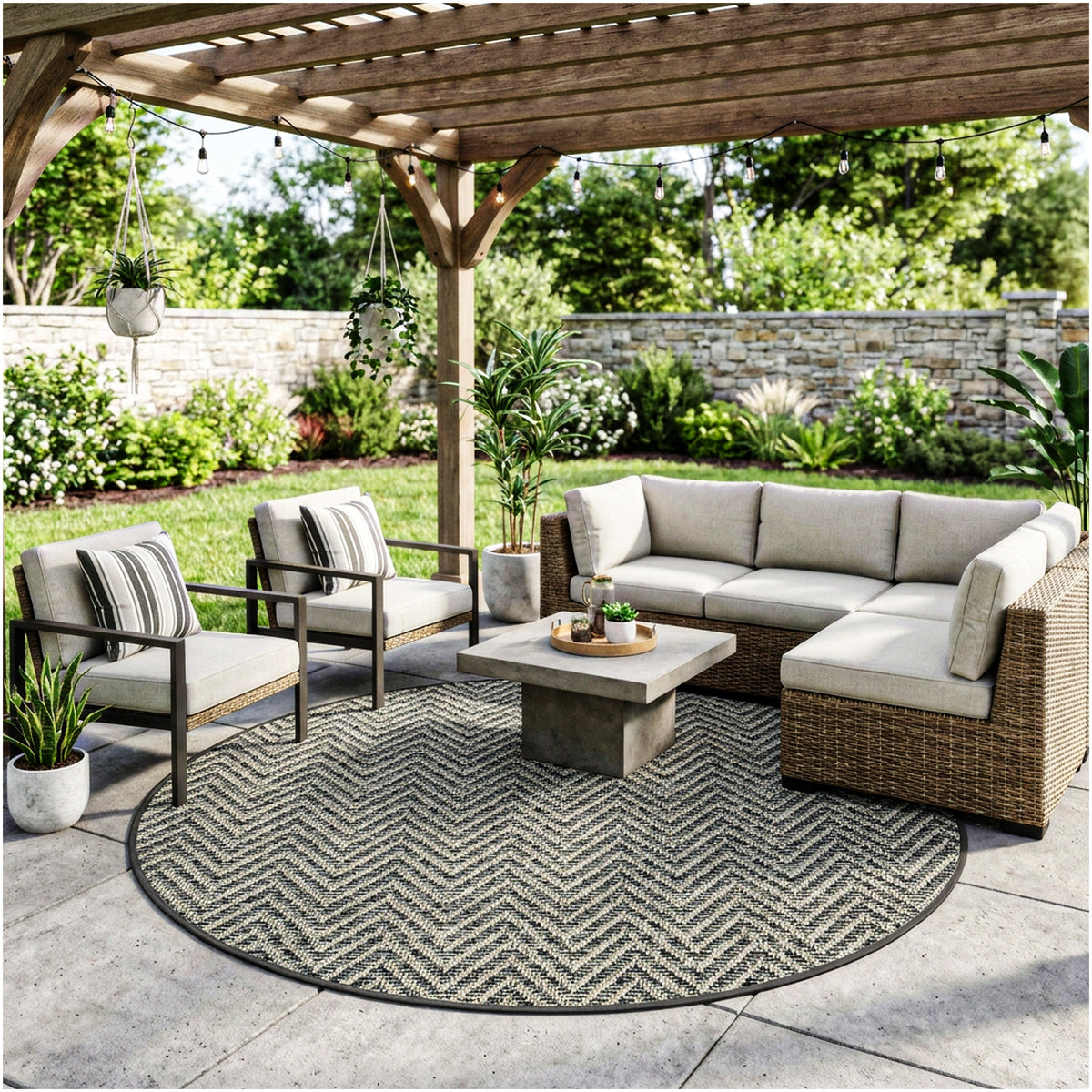 Tortola Chevron Indoor-Outdoor Area Rug | Custom Sizes Available