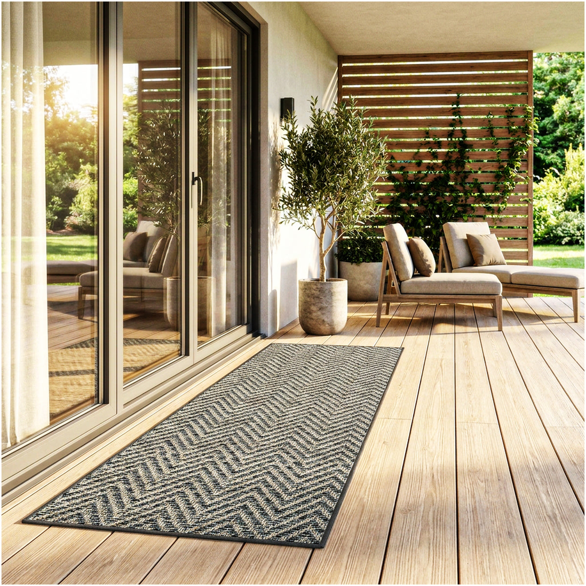 Tortola Chevron Indoor-Outdoor Area Rug | Custom Sizes Available