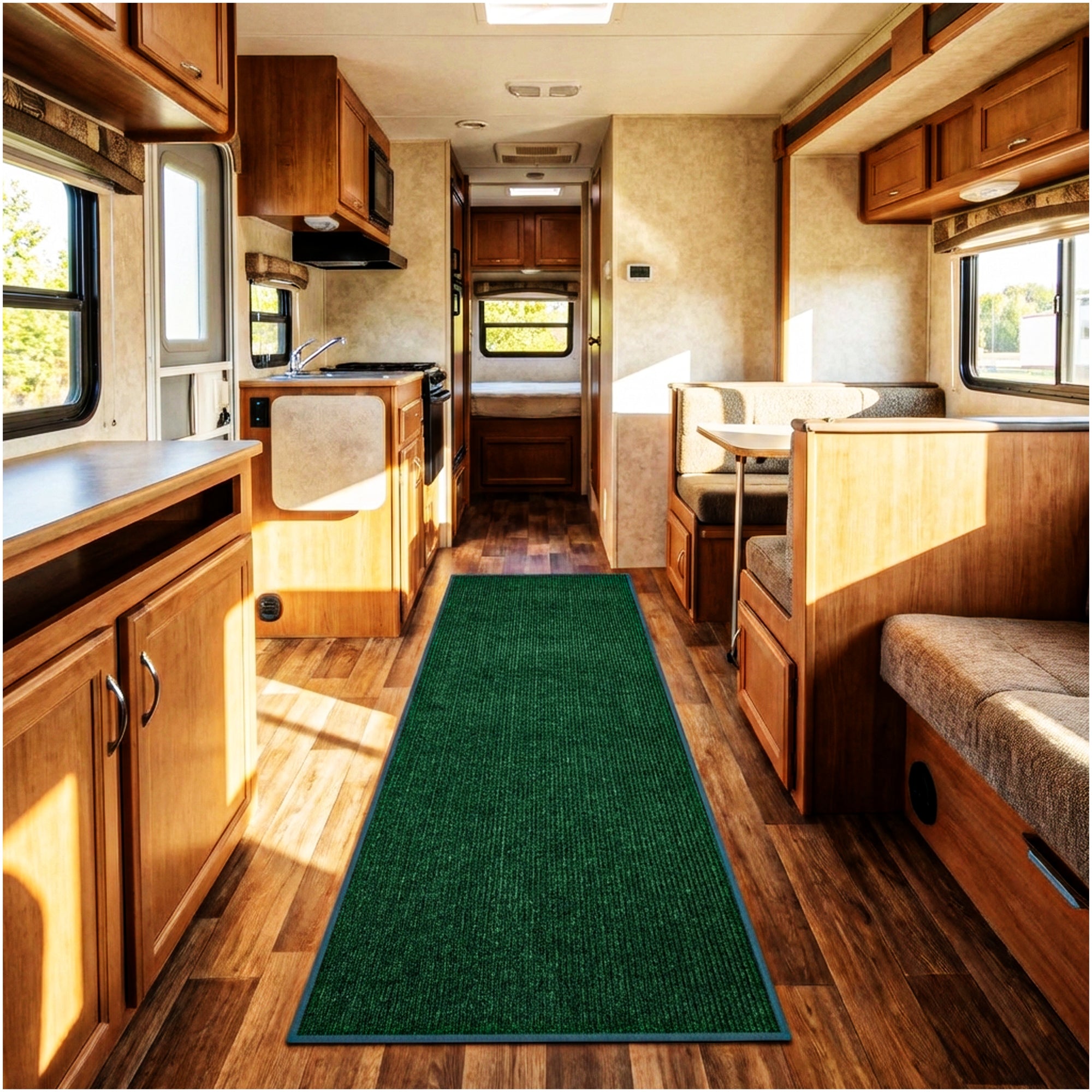 Wassaw Ribbed Indoor/Outdoor Area Rug – Lightweight PET Fiber, 6 Colors