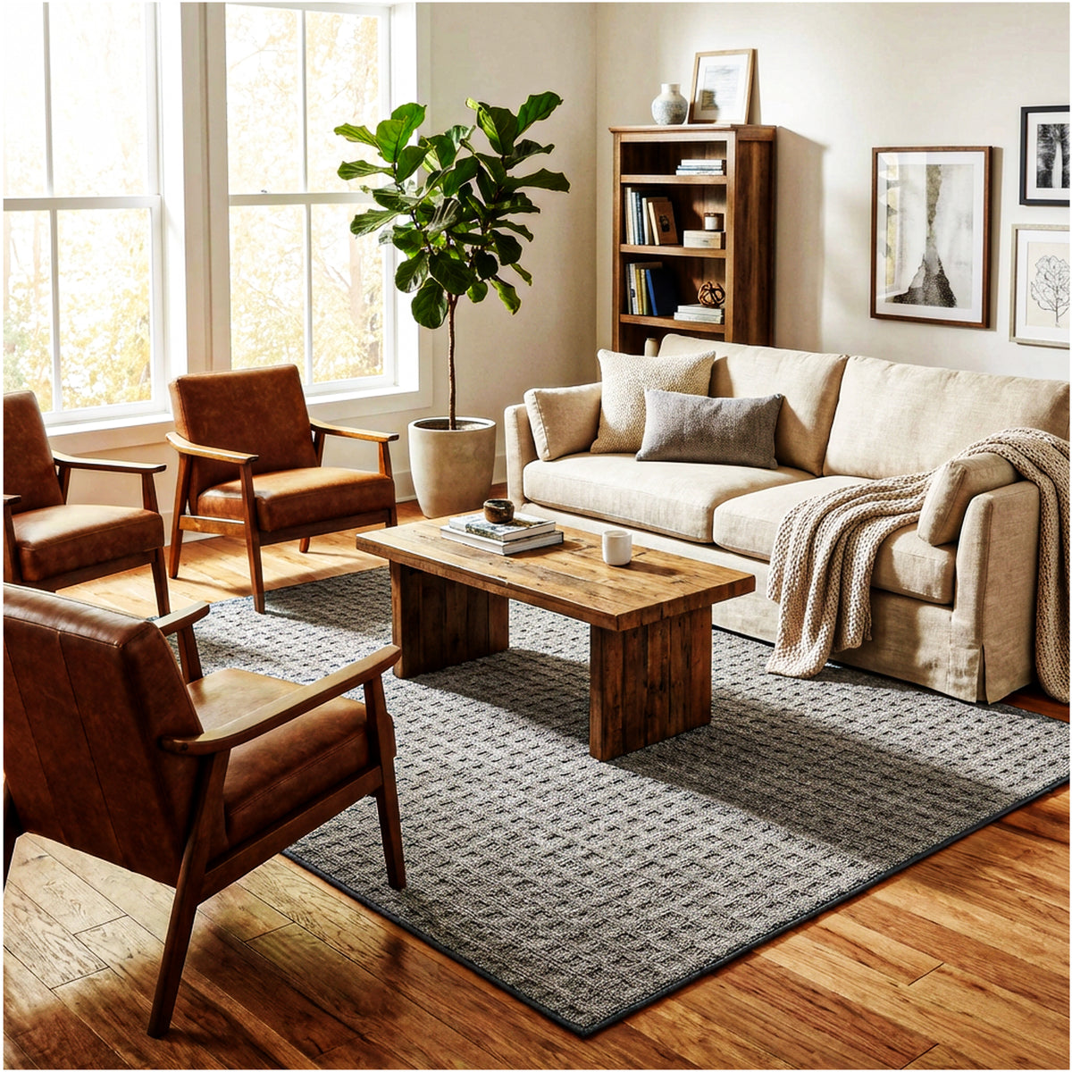 Quadrille Berber Pattern Indoor Area Rug – Custom Sizes