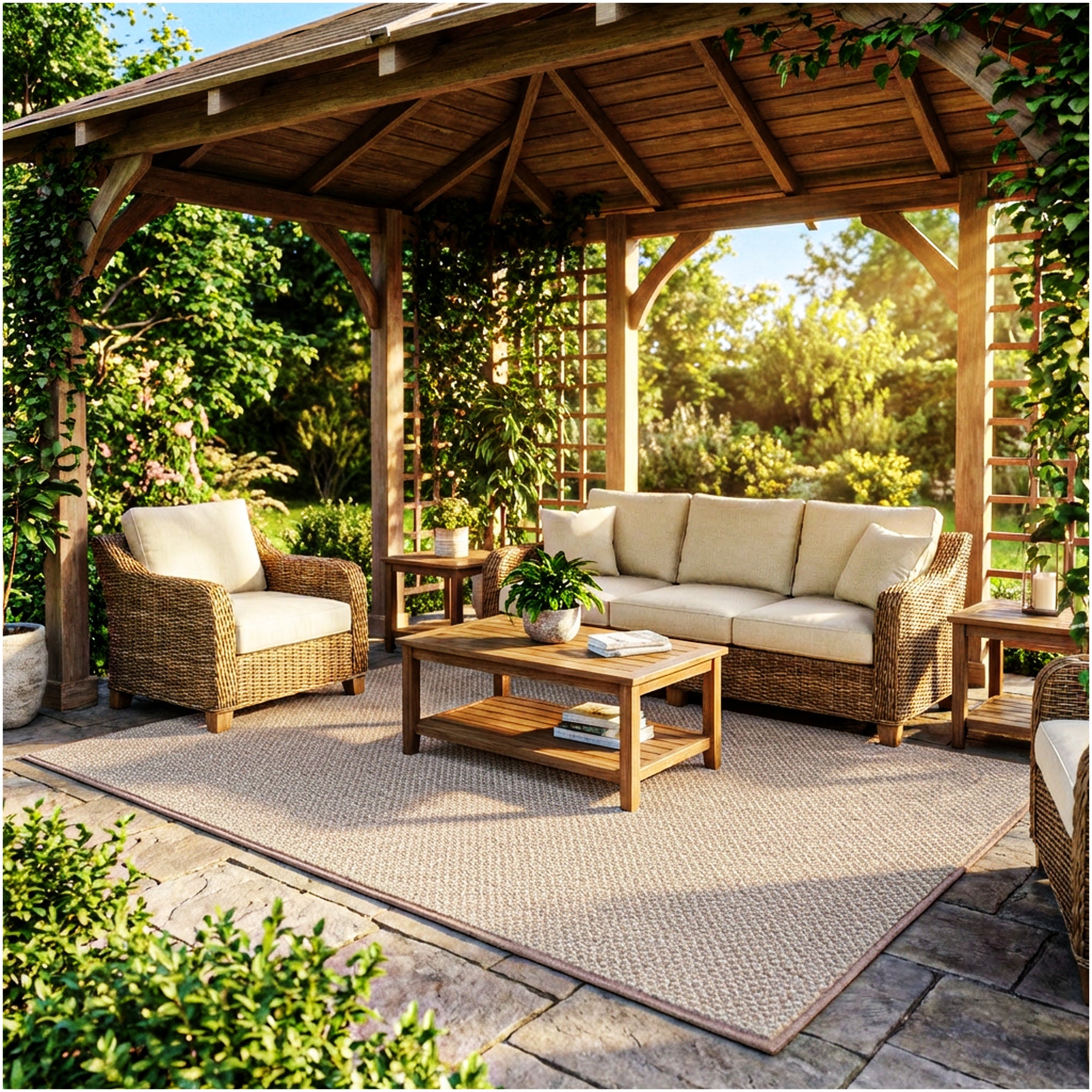 Berber Indoor-Outdoor Area Rug & Runner – Neutral Tones, Custom Sizes