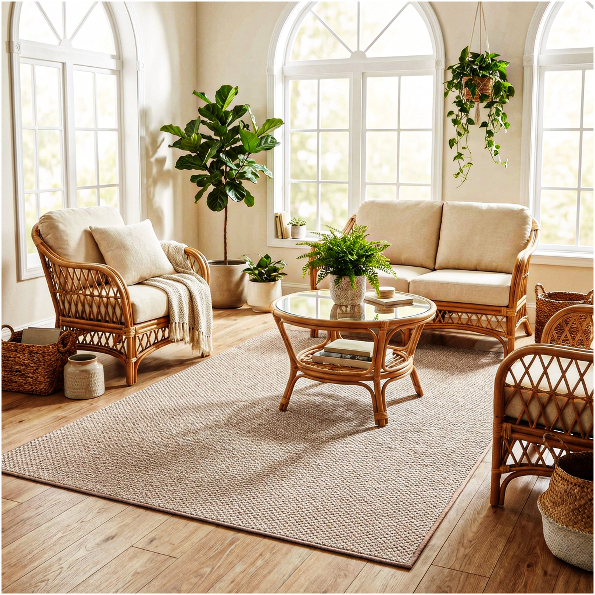 Berber Indoor-Outdoor Area Rug & Runner – Neutral Tones, Custom Sizes