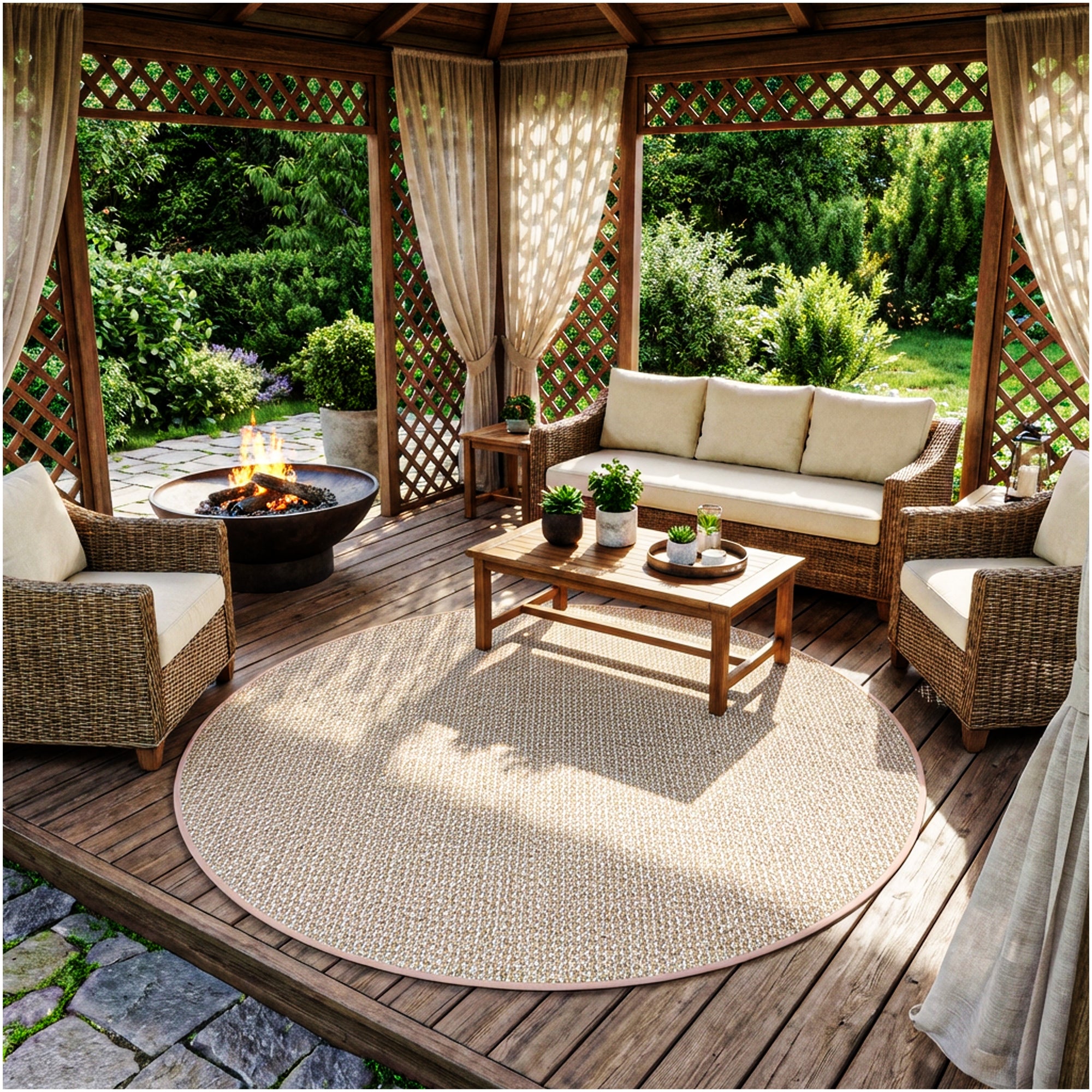 Berber Indoor-Outdoor Area Rug & Runner – Neutral Tones, Custom Sizes