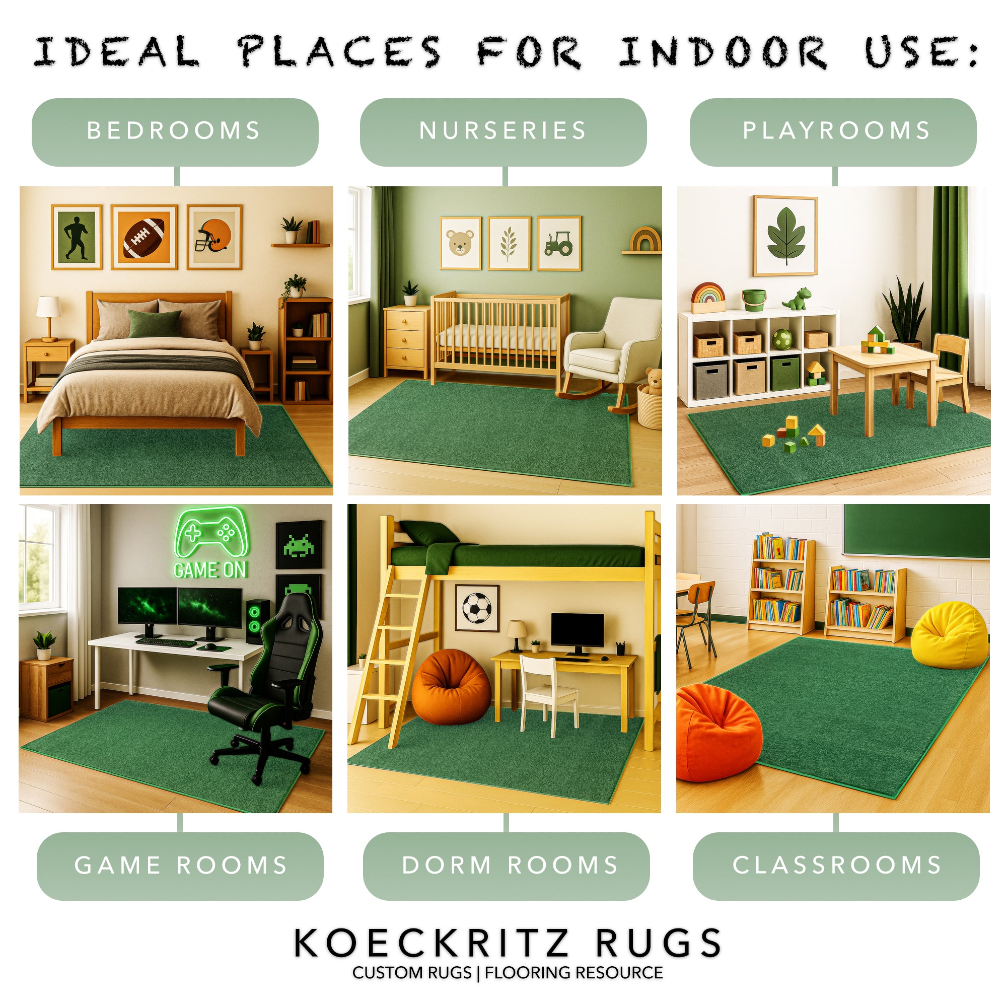 Kid Crossing Soft Area Rug – Colorful Collection, Custom Sizes Available