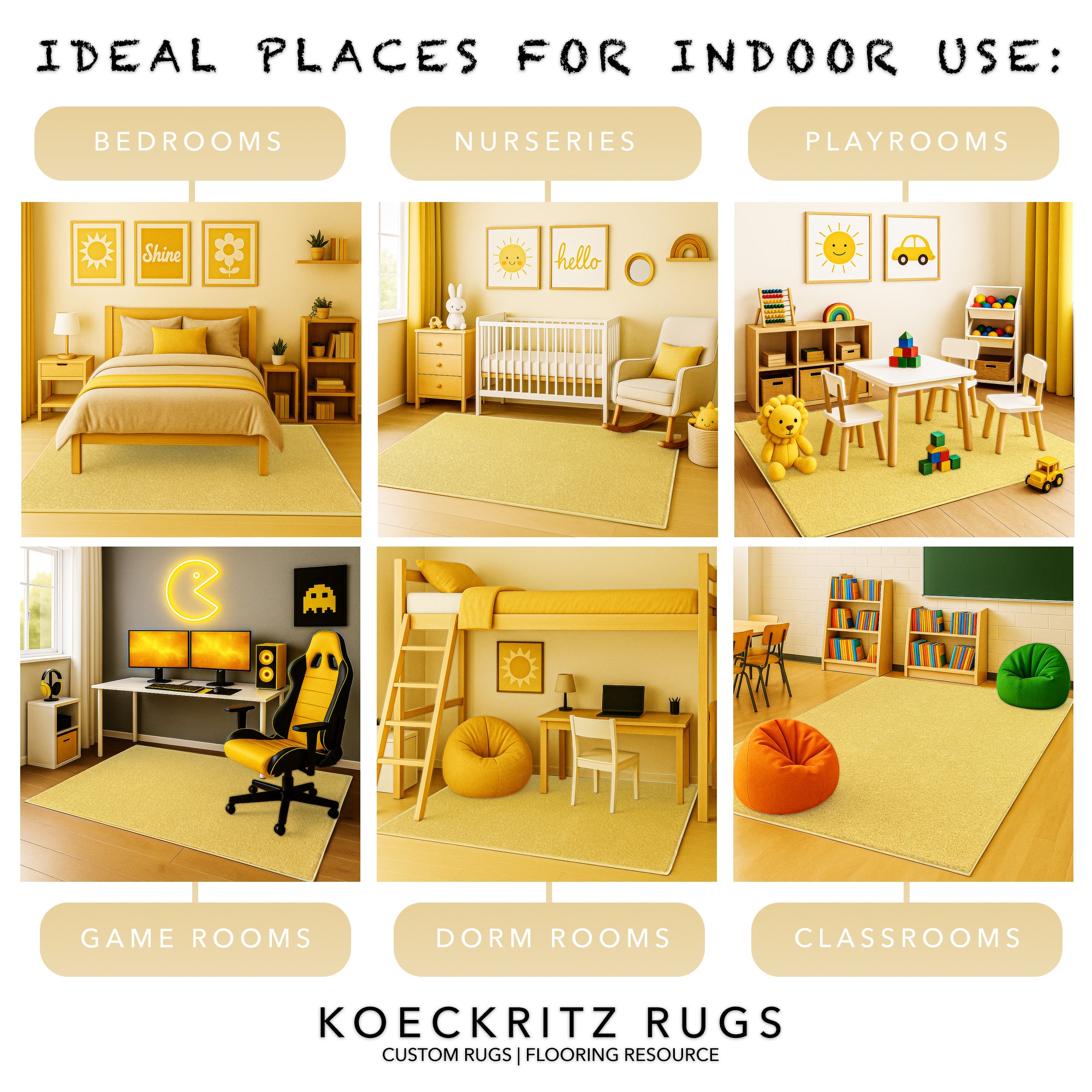 Kid Crossing Soft Area Rug – Colorful Collection, Custom Sizes Available