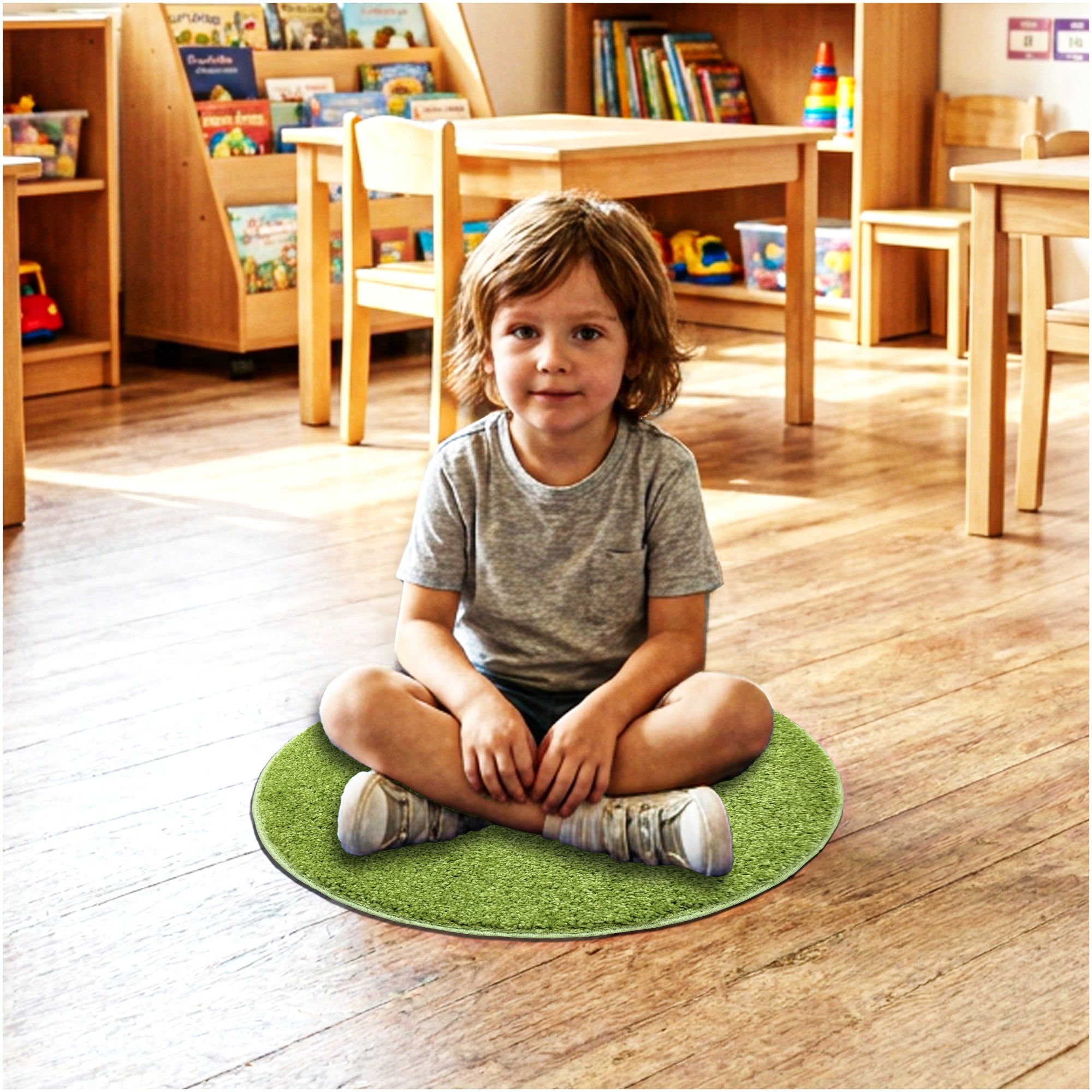 Children’s Classroom Carpet Circle Seats – Multiple Colors | 18” Round Soft Floor Cushions