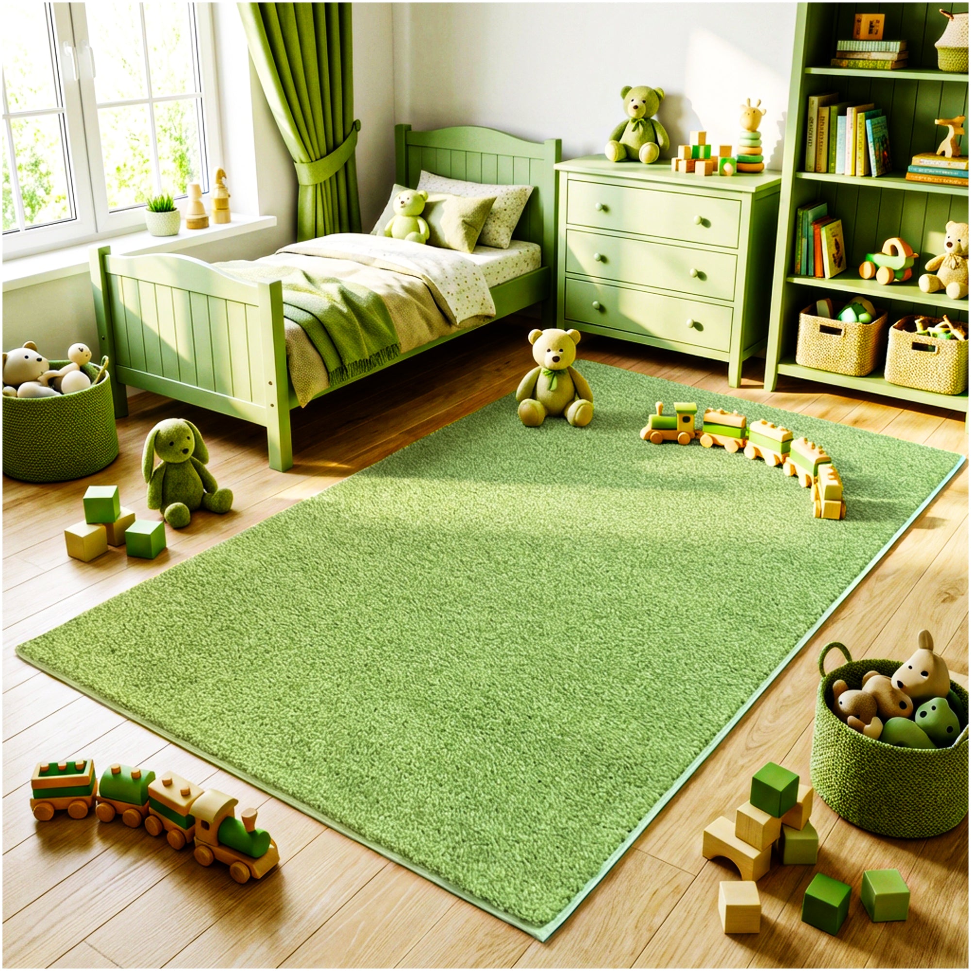 Kid Crossing Soft Area Rug – Colorful Collection, Custom Sizes Available