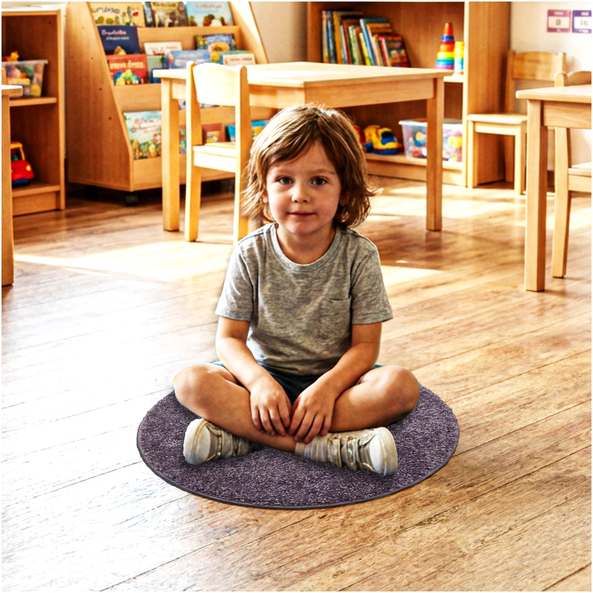 Children’s Classroom Carpet Circle Seats – Multiple Colors | 18” Round Soft Floor Cushions