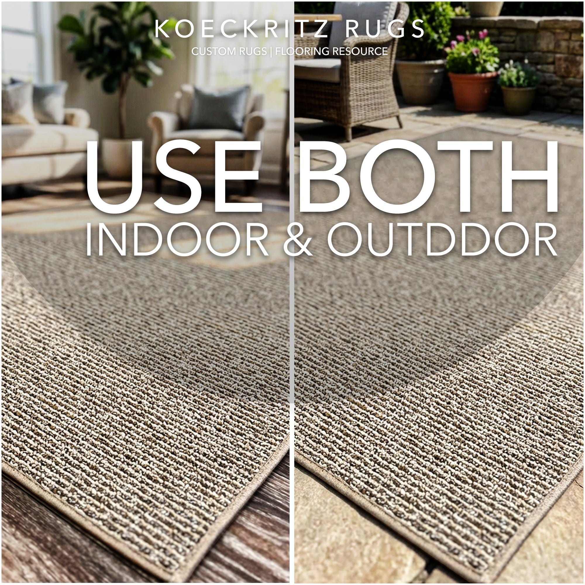 Natural Path Indoor/Outdoor Area Rug – Custom Sizes, 6 Colors