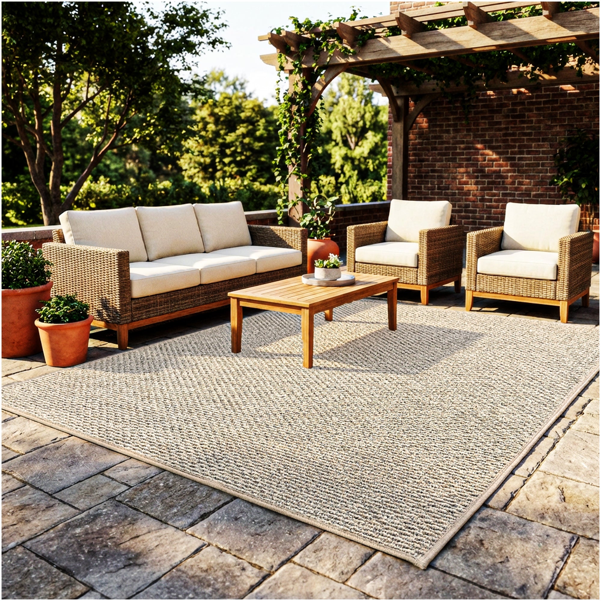 Natural Path Indoor/Outdoor Area Rug – Custom Sizes, 6 Colors