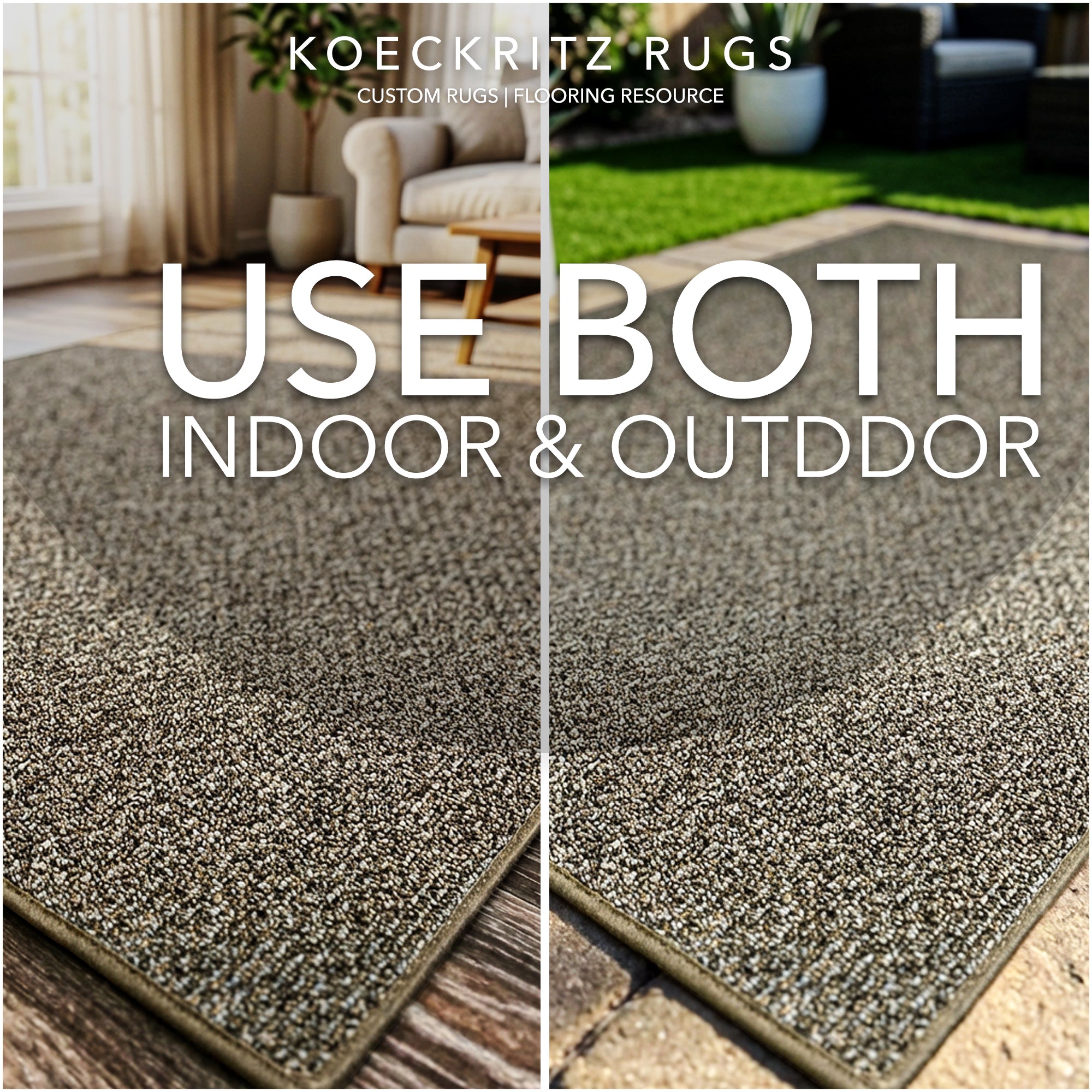 Natural Path Indoor/Outdoor Area Rug – Custom Sizes, 6 Colors