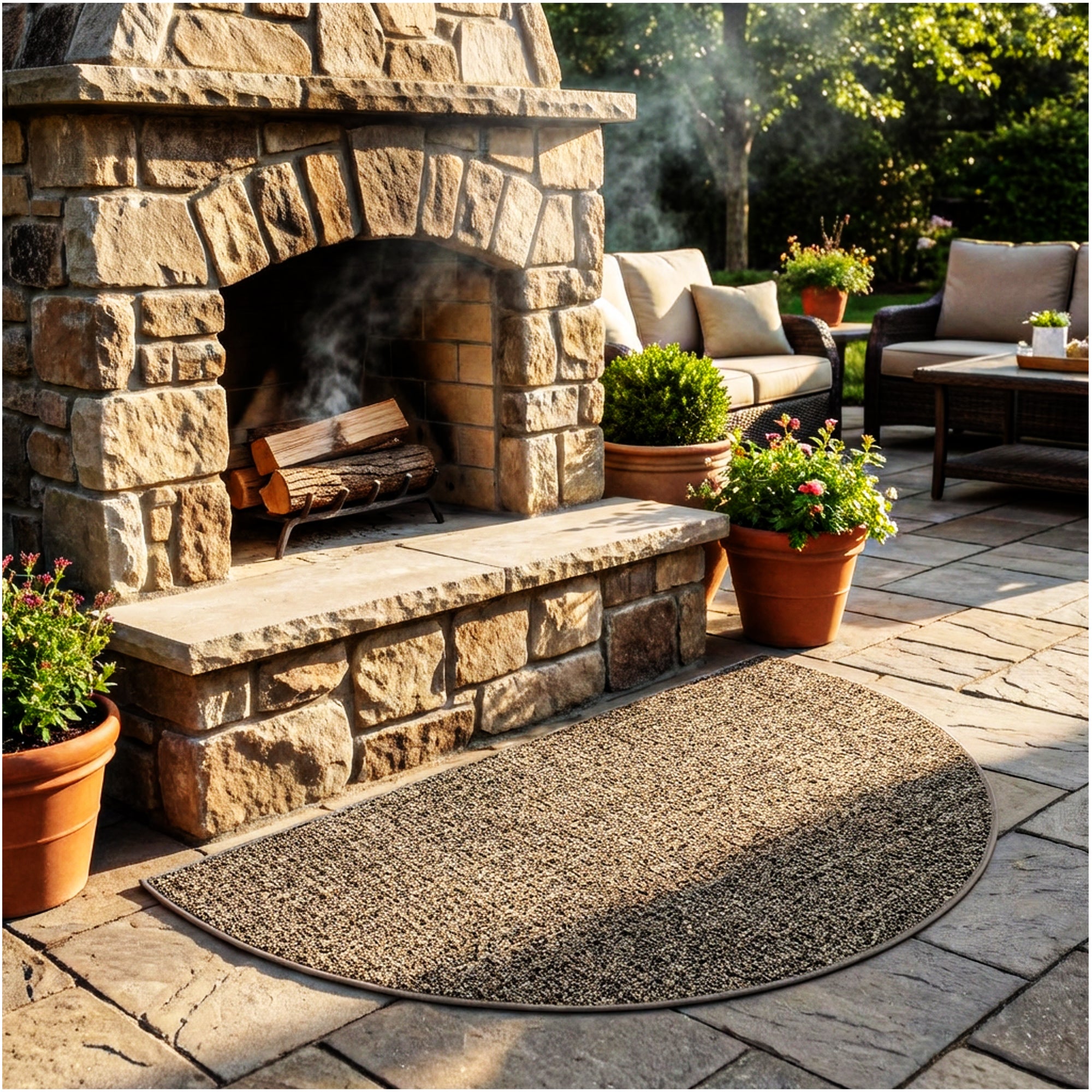 Casual Boucle Indoor/Outdoor Area Rug – Custom Sizes, 6 Colors