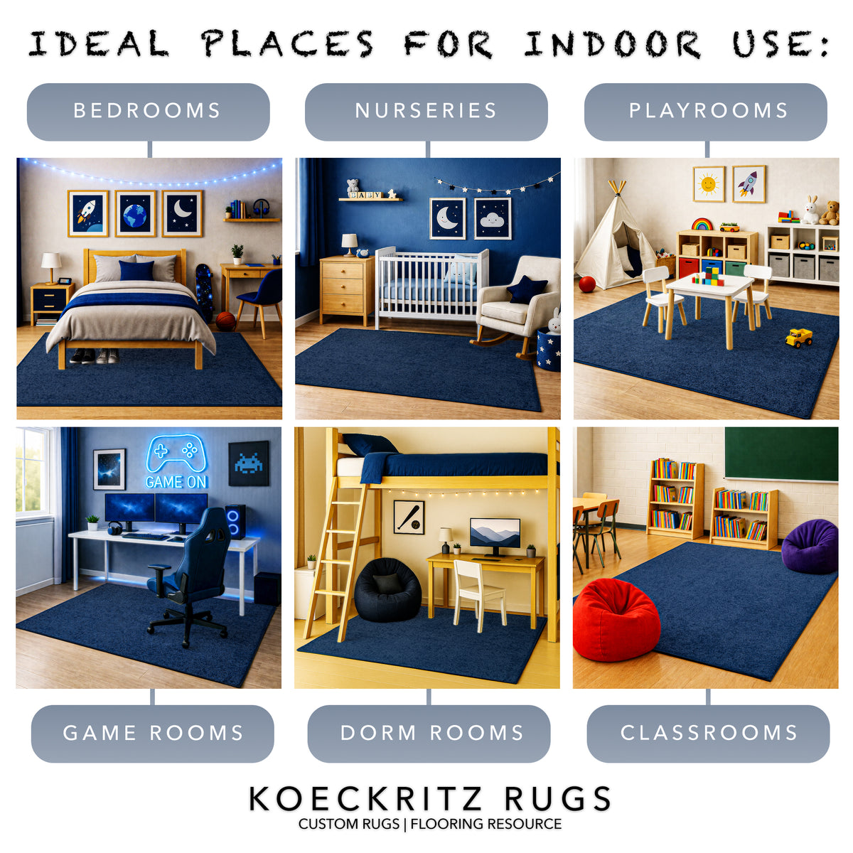 Kid Crossing Soft Area Rug – Colorful Collection, Custom Sizes Available