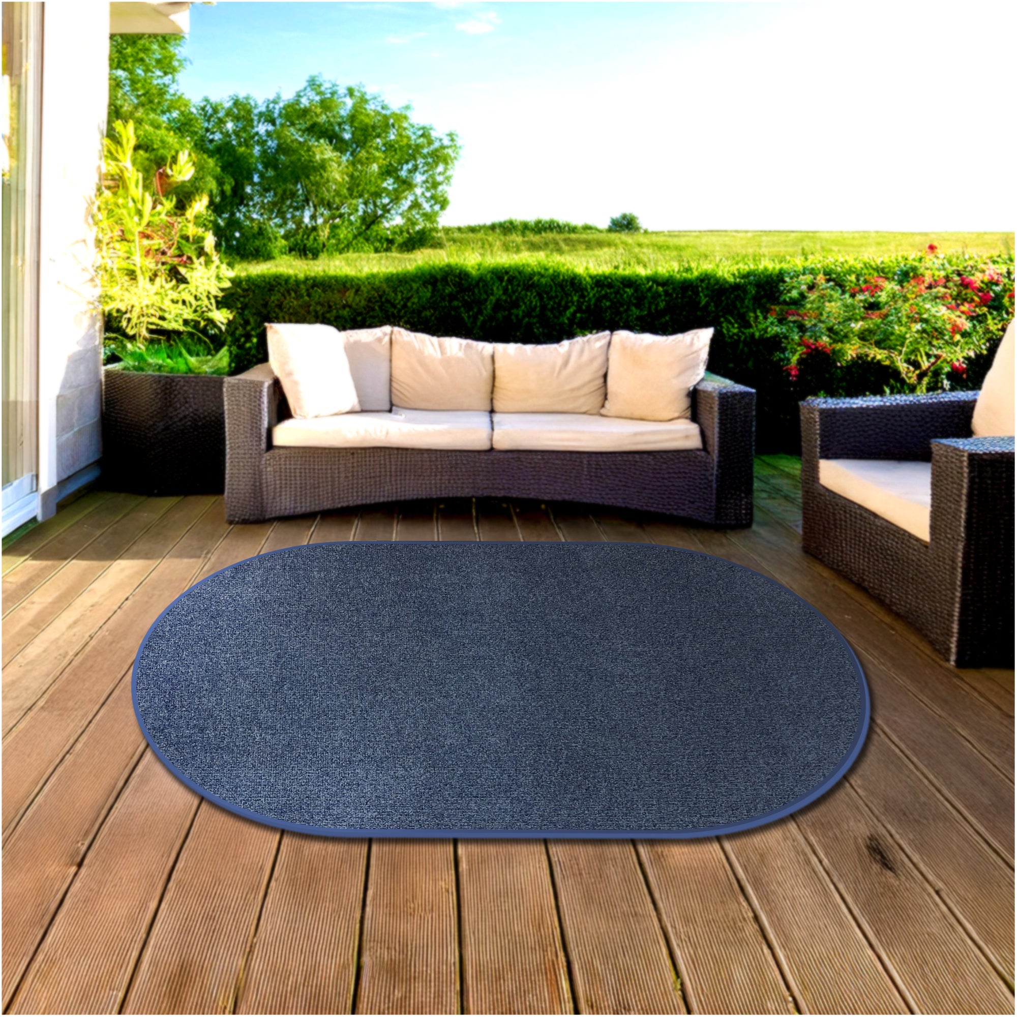Roanoke Rib Indoor-Outdoor Area Rug in Custom Sizes - Sample
