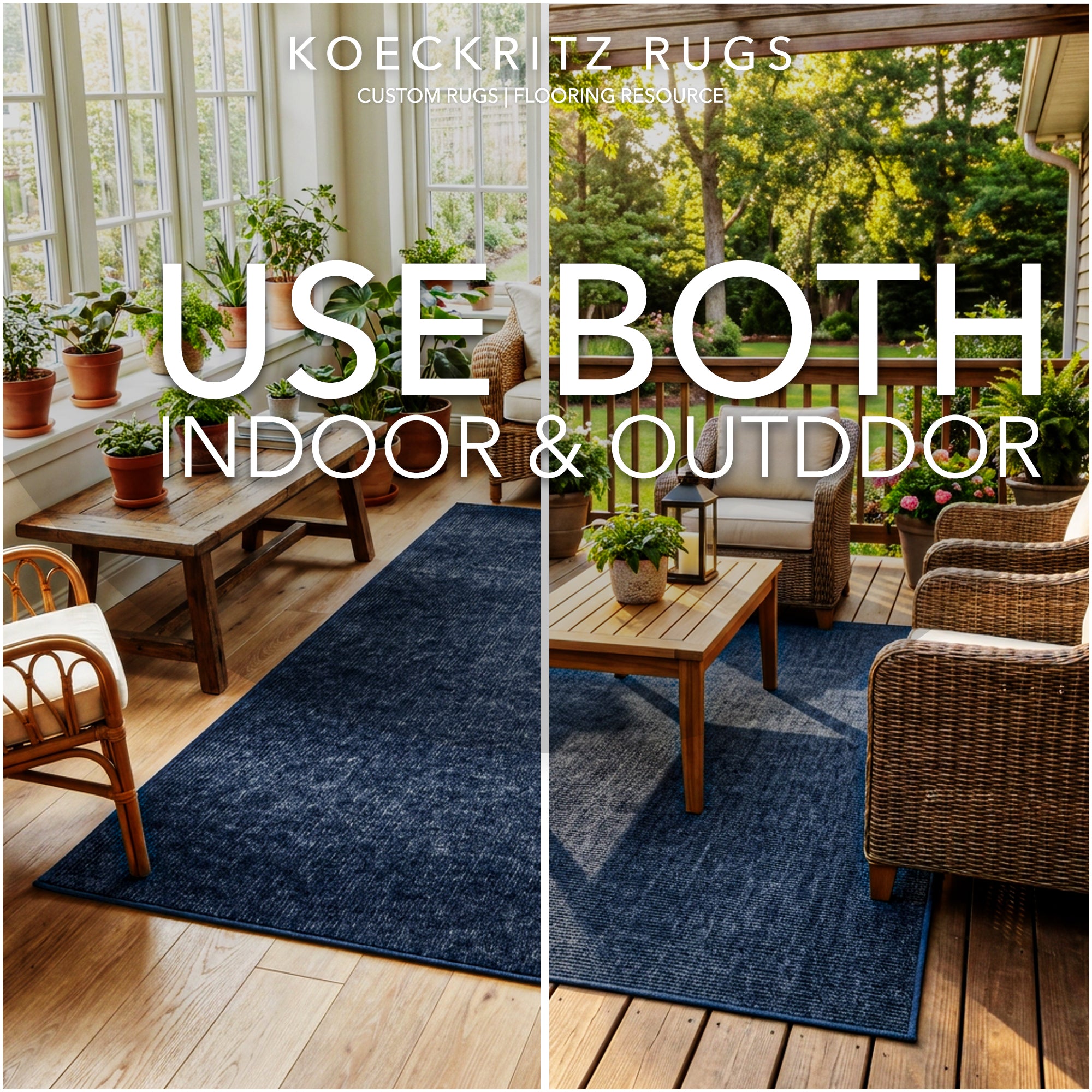 Wassaw Ribbed Indoor/Outdoor Area Rug – Lightweight PET Fiber, 6 Colors