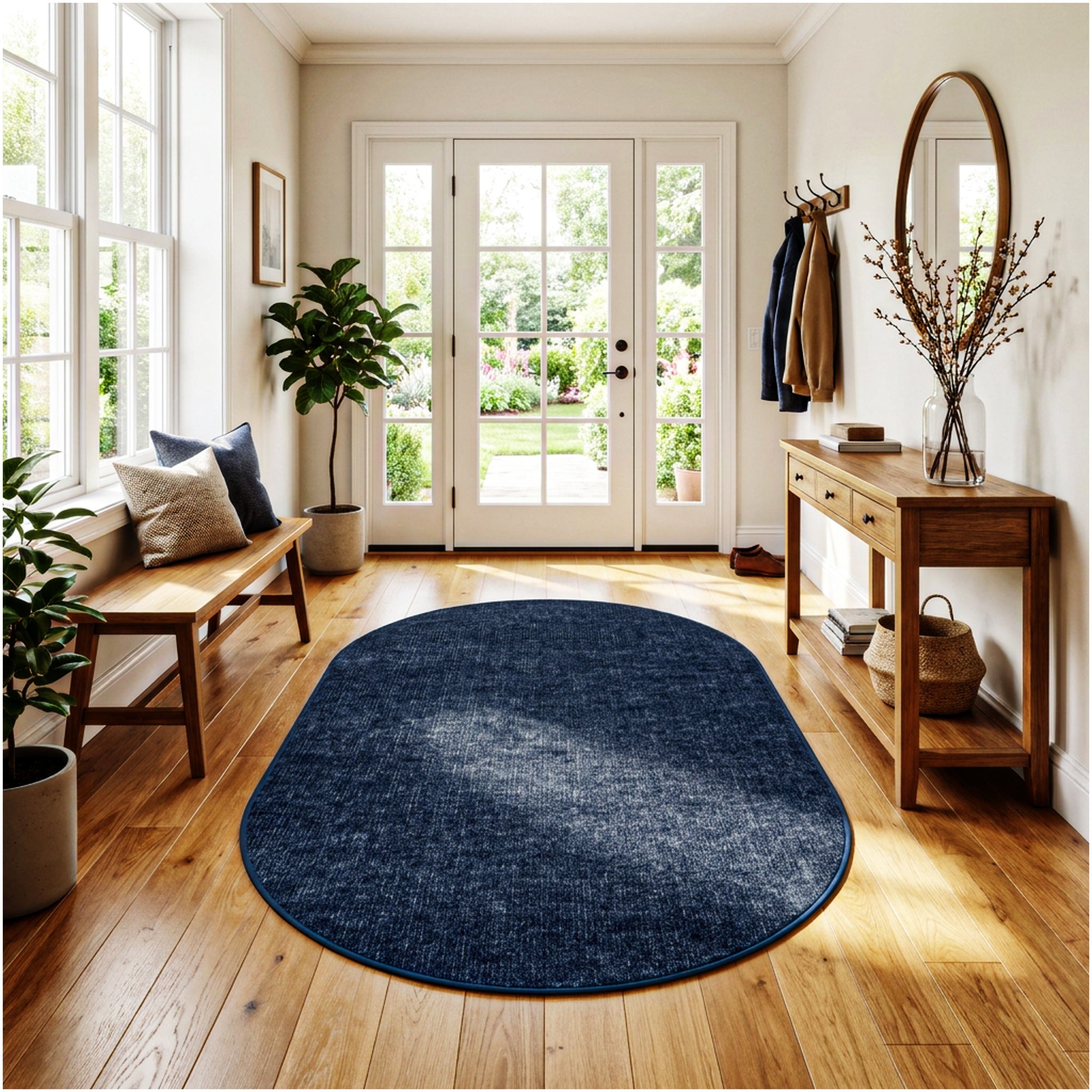Wassaw Ribbed Indoor/Outdoor Area Rug – Lightweight PET Fiber, 6 Colors