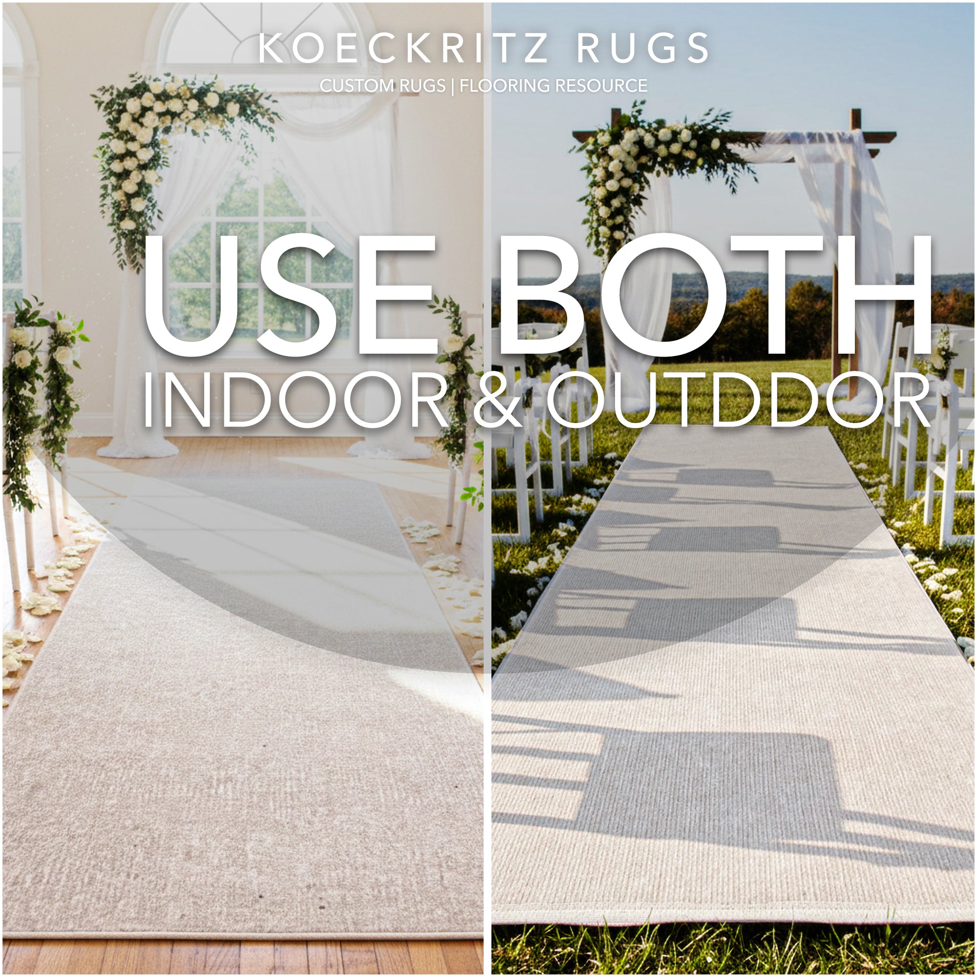 Off-White Ribbed Wedding Aisle Runner | Indoor/Outdoor Event Carpet