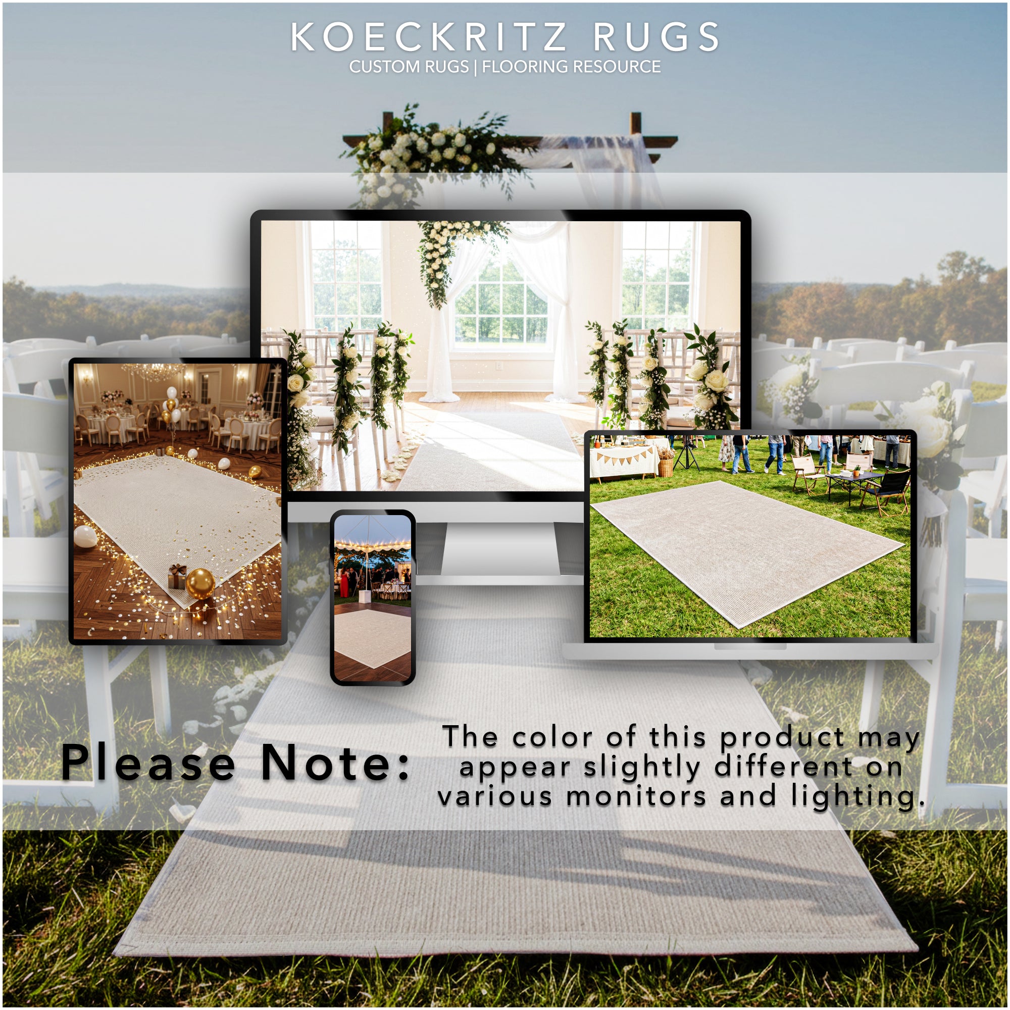 Off-White Ribbed Wedding Aisle Runner | Indoor/Outdoor Event Carpet