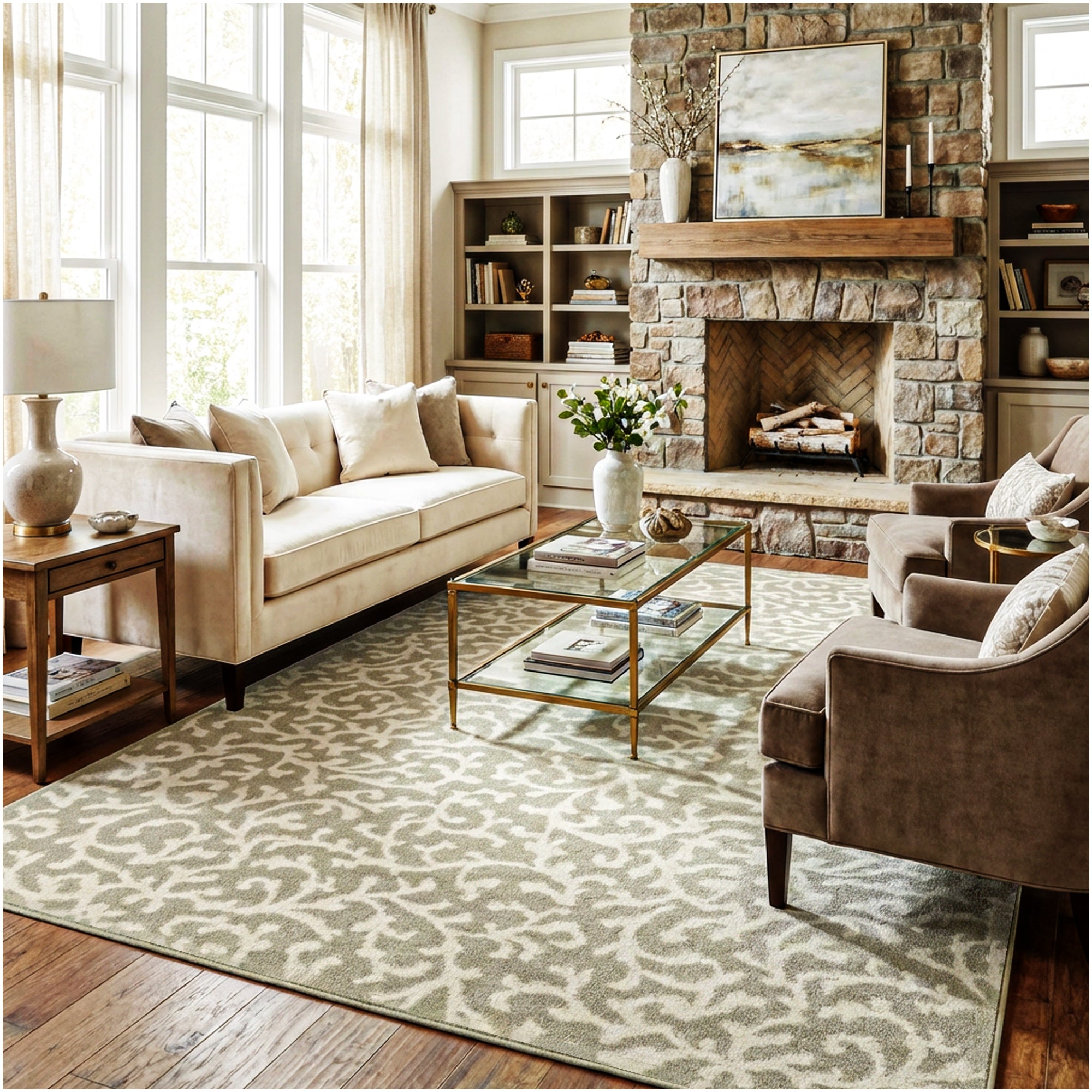 Milliken Coral Springs Indoor Area Rug | Standard Sizes & Color Options