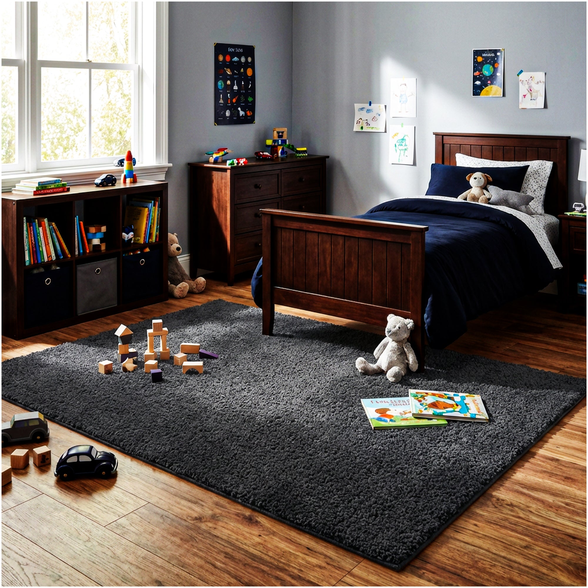 Kid Crossing Soft Area Rug – Colorful Collection, Custom Sizes Available