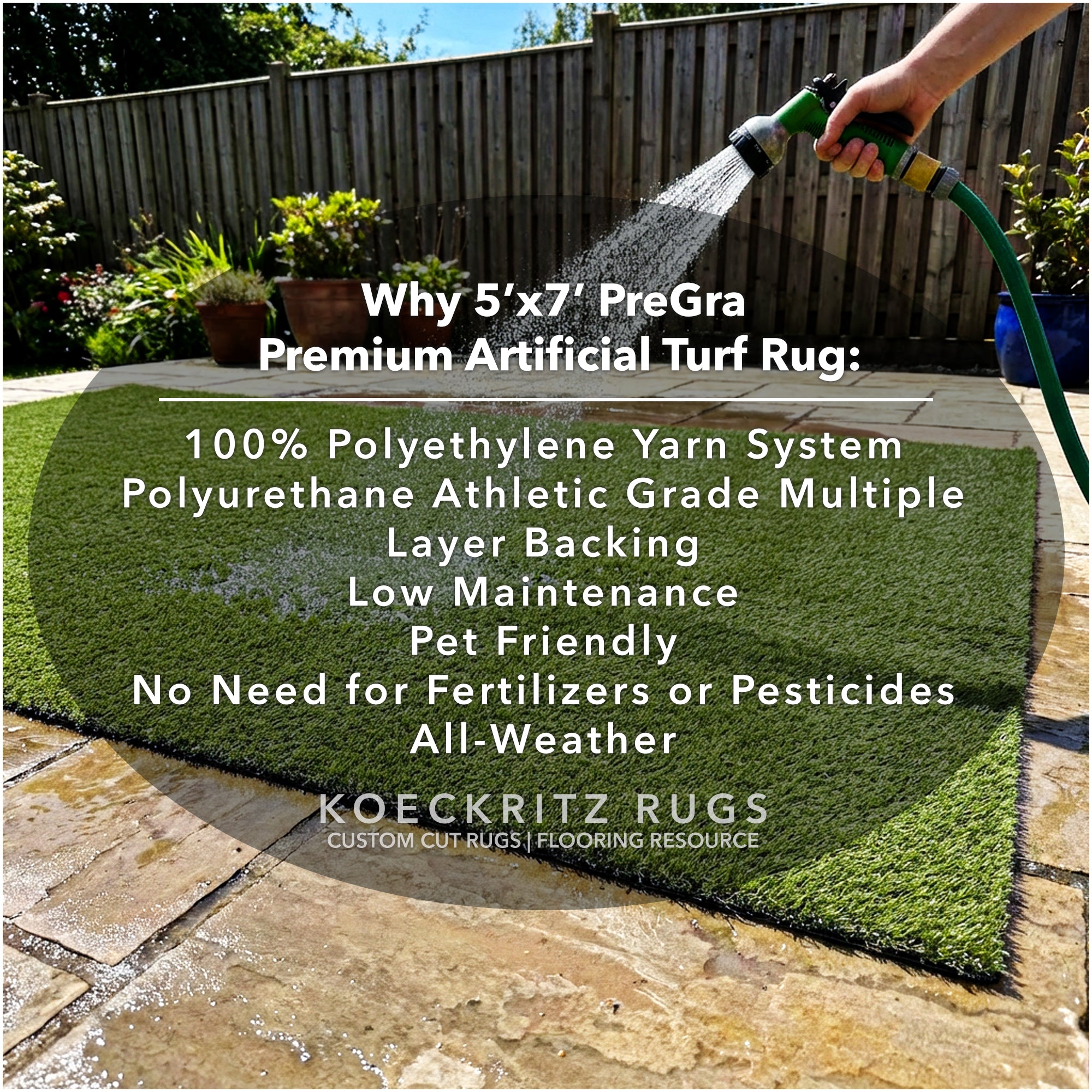 Artificial Grass Rug 5'x7' | Premium 54oz Indoor Outdoor Turf