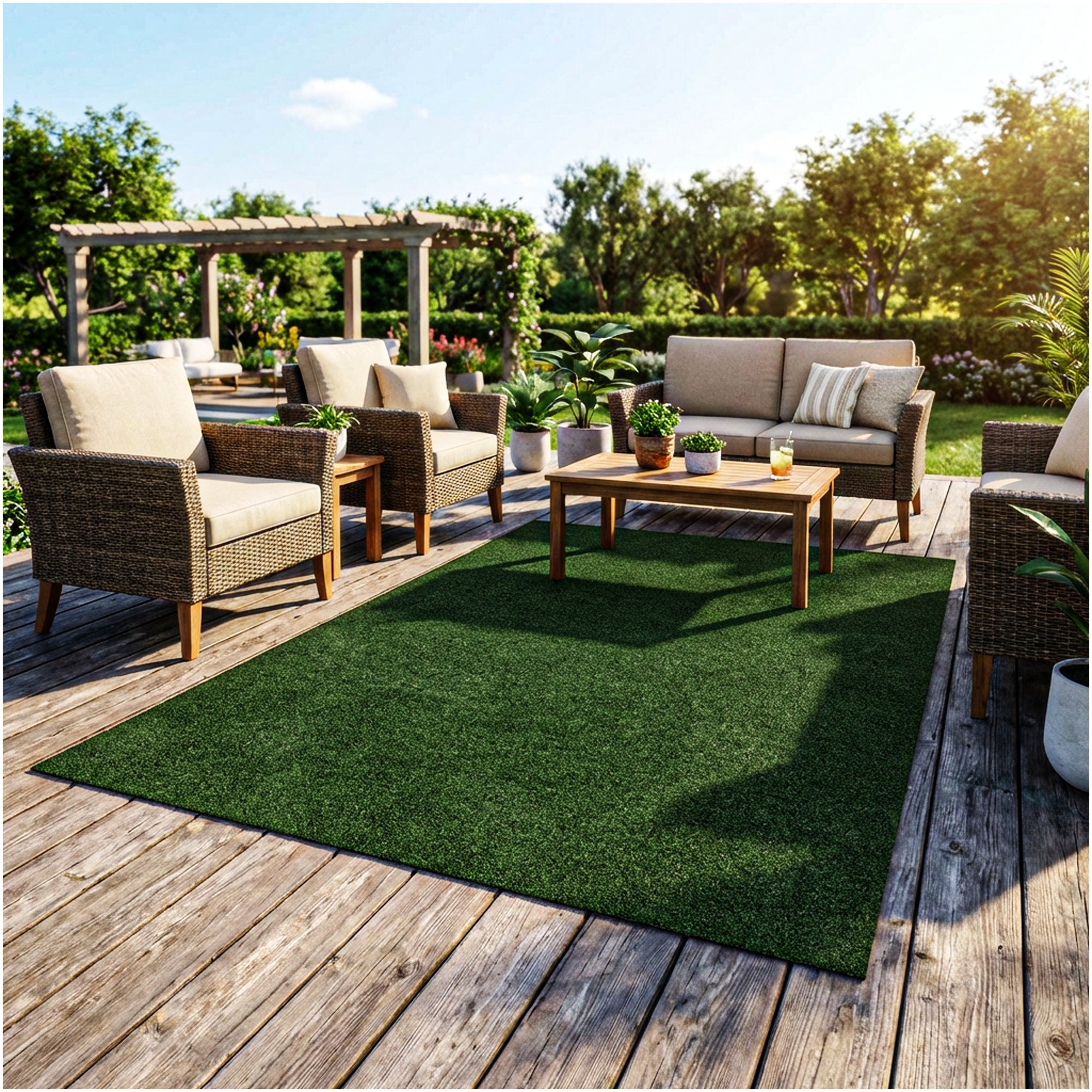 Grizzly Turf Indoor/Outdoor Area Rug – Durable, Weatherproof, Custom Cut