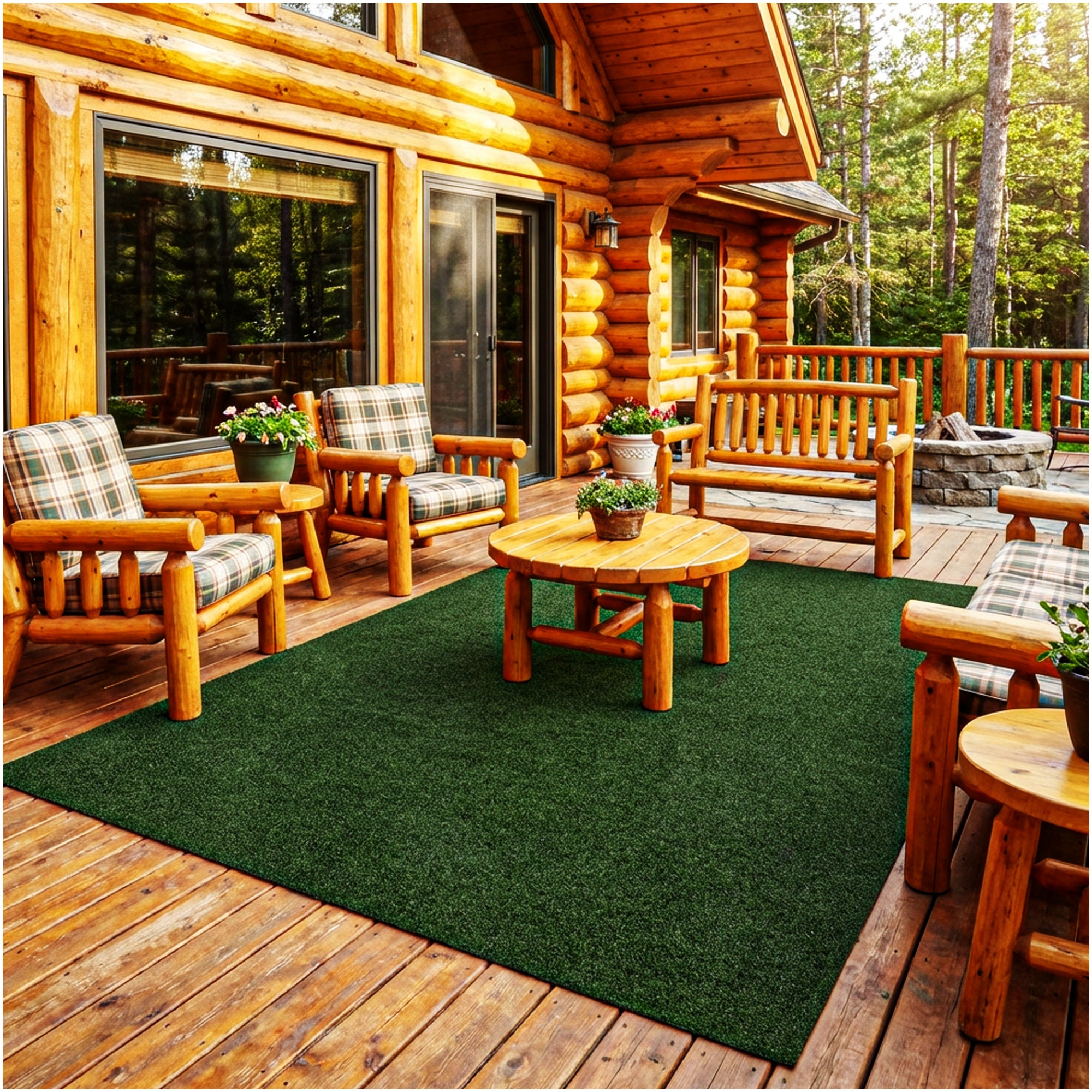 Grizzly Turf Indoor/Outdoor Area Rug – Durable, Weatherproof, Custom Cut