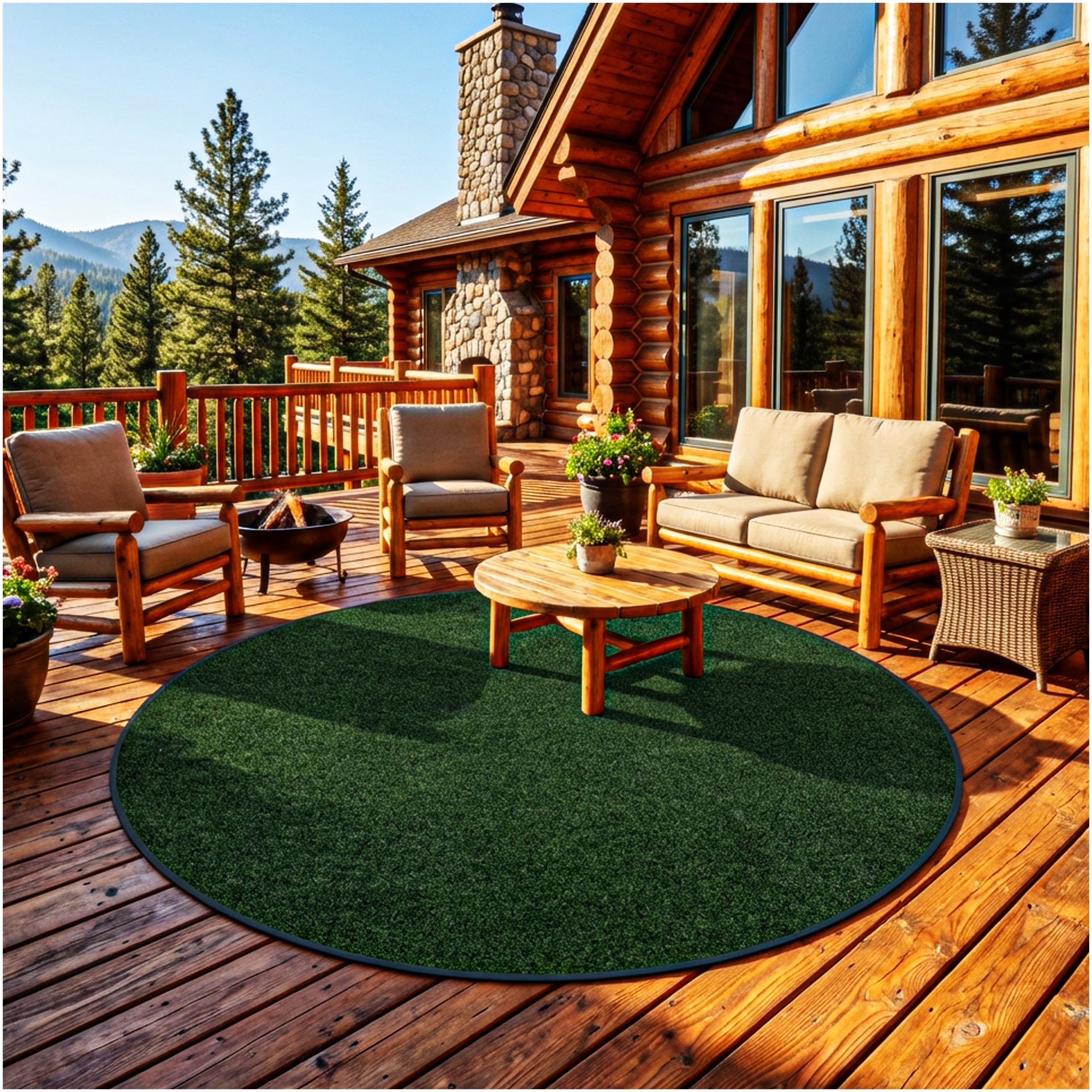 Grizzly Turf Indoor/Outdoor Area Rug – Durable, Weatherproof, Custom Cut