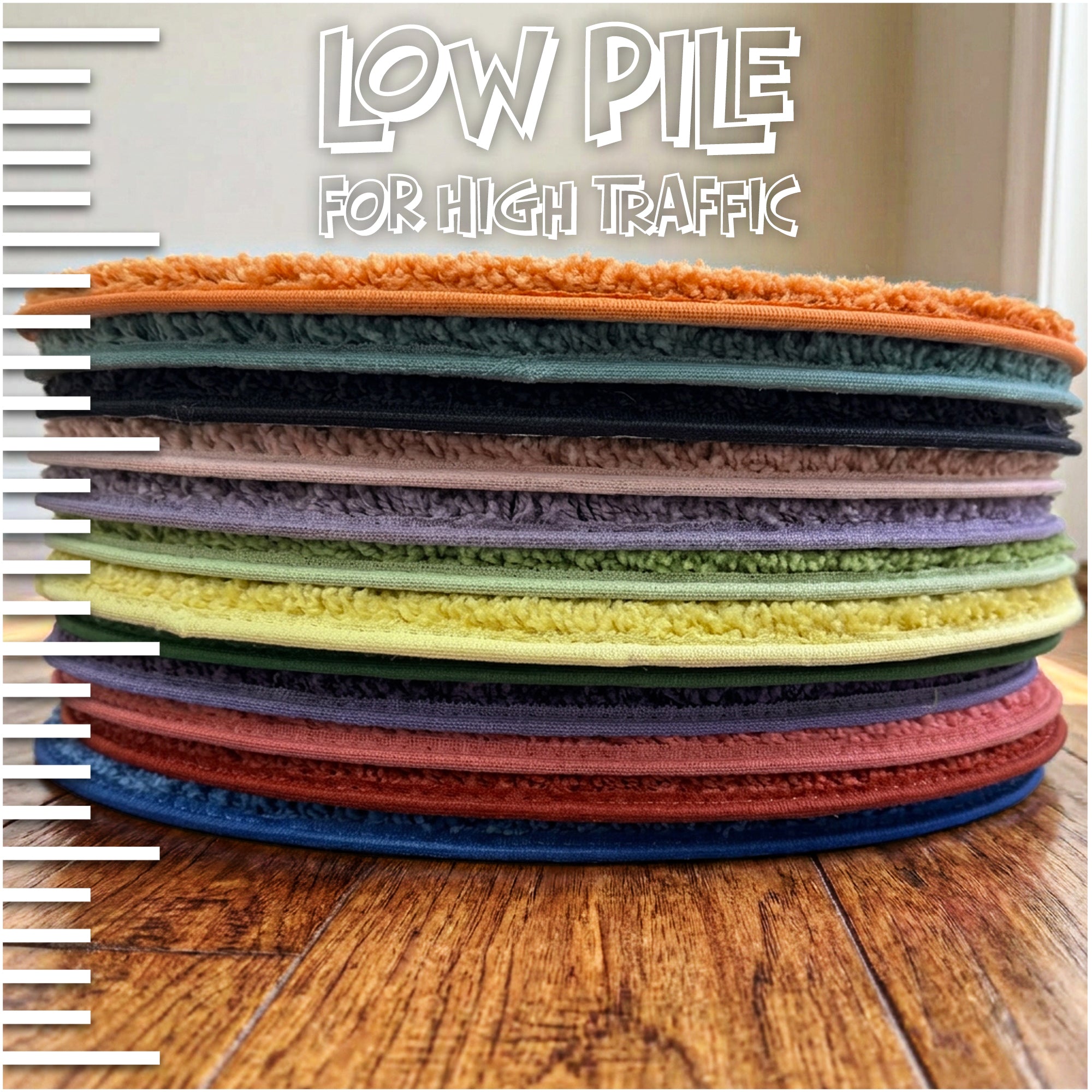 Children's Carpet Circle Seats – Rainbow Multi Set of 12, 18" Round Classroom Floor Cushions