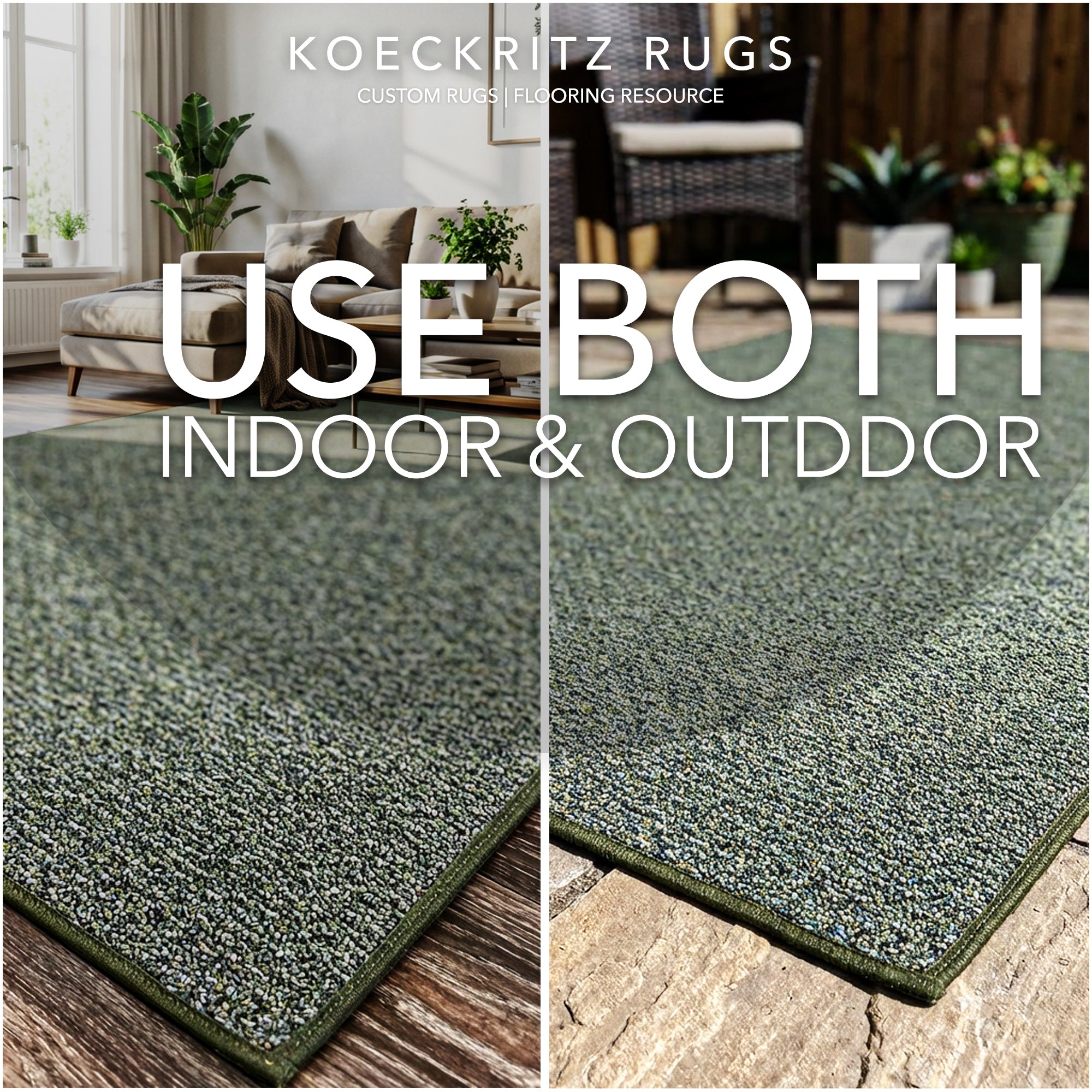 Natural Path Indoor/Outdoor Area Rug – Custom Sizes, 6 Colors