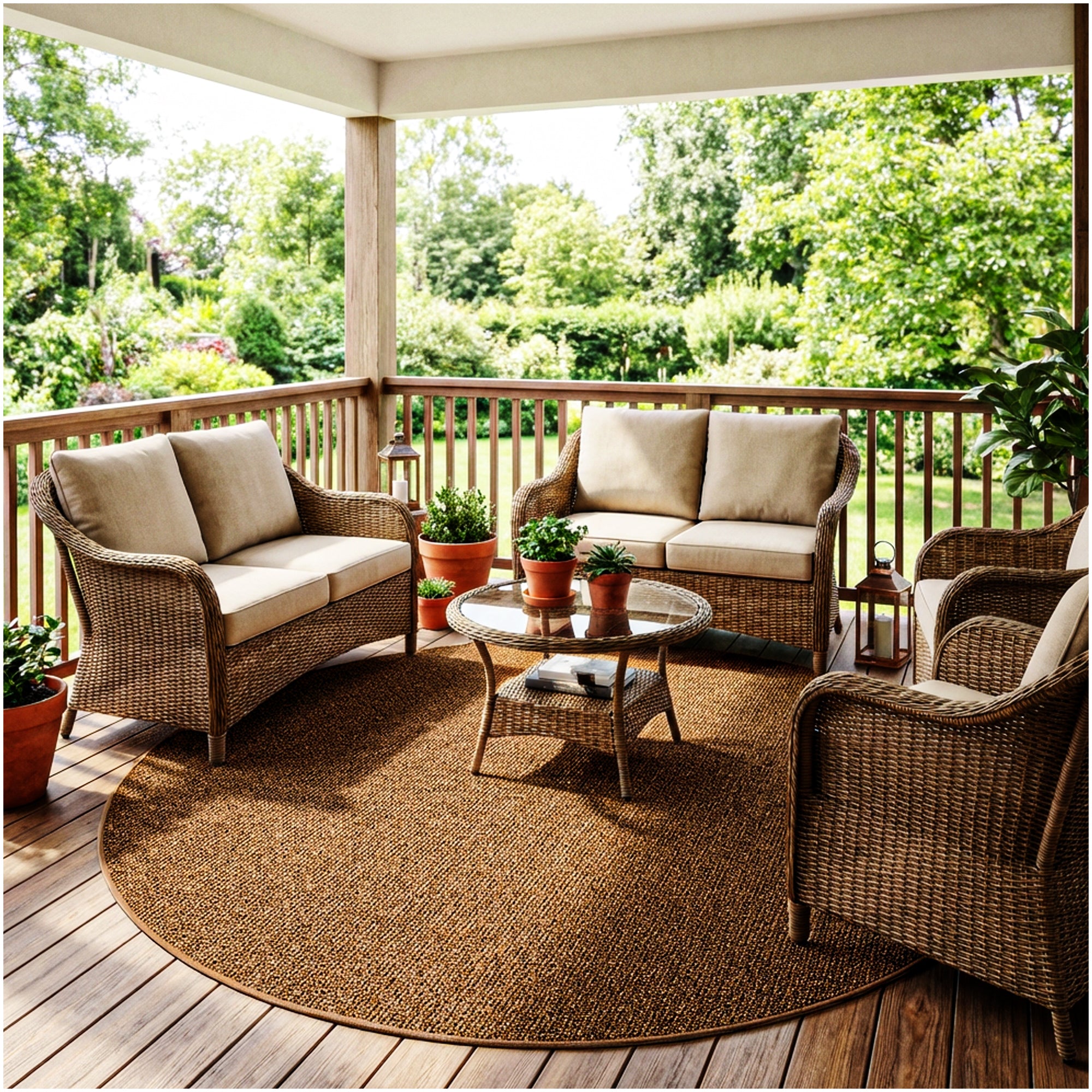 Garden Escape Indoor/Outdoor Area Rug with Premium Bound Edges – 6 Colors