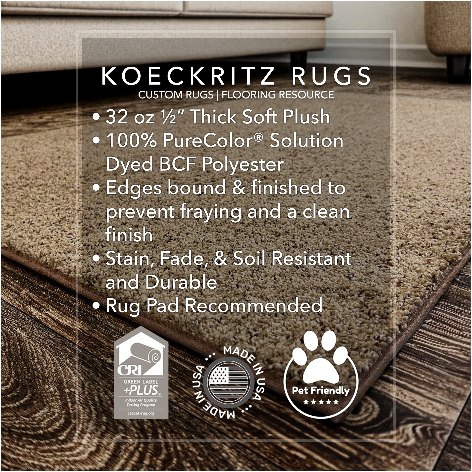 Toast of the Town Plush Frieze Area Rug