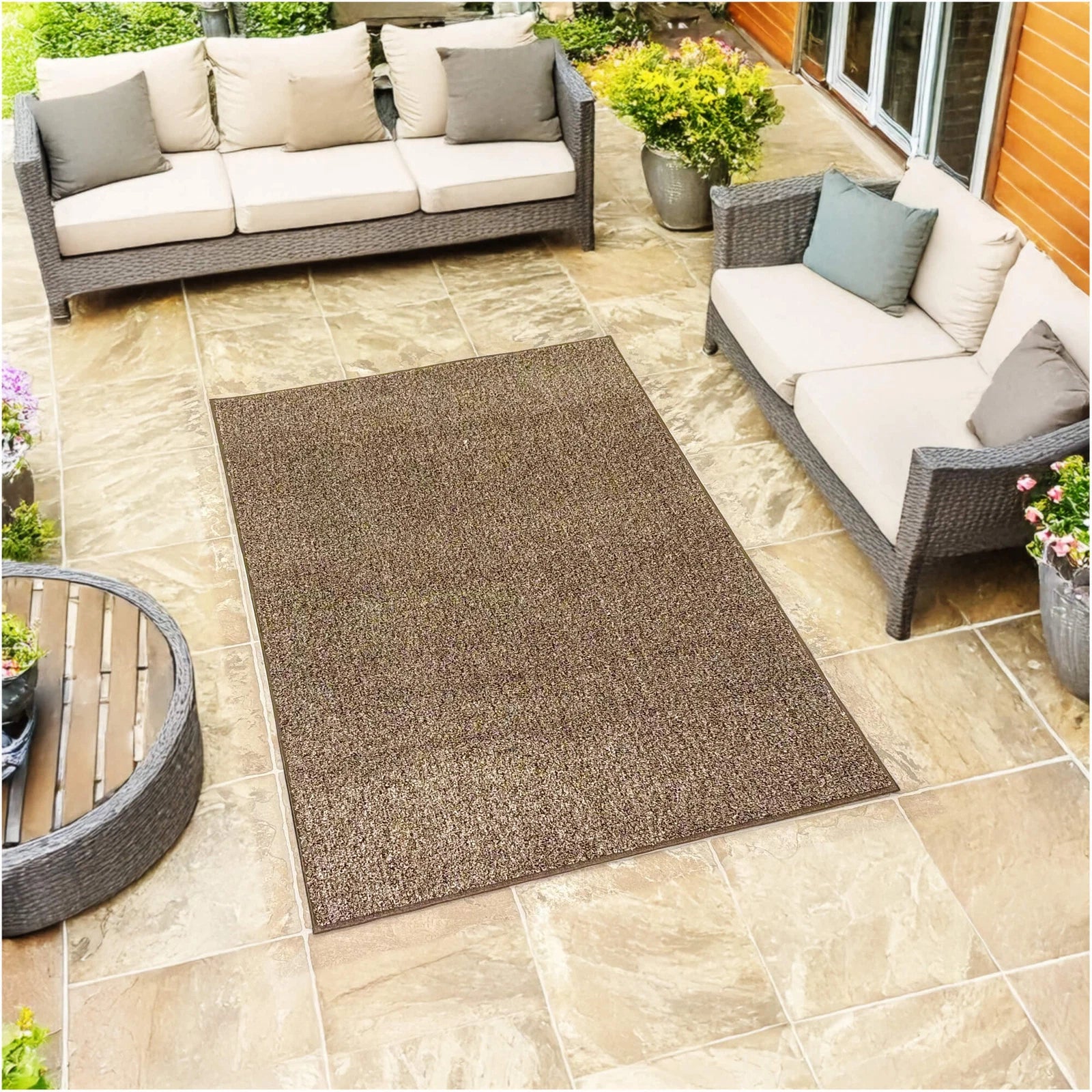 Cabana Tweed Artificial Grass Turf Rug – 3/8” Thick Ultra Turf Carpet, Custom Size, 7 Colors