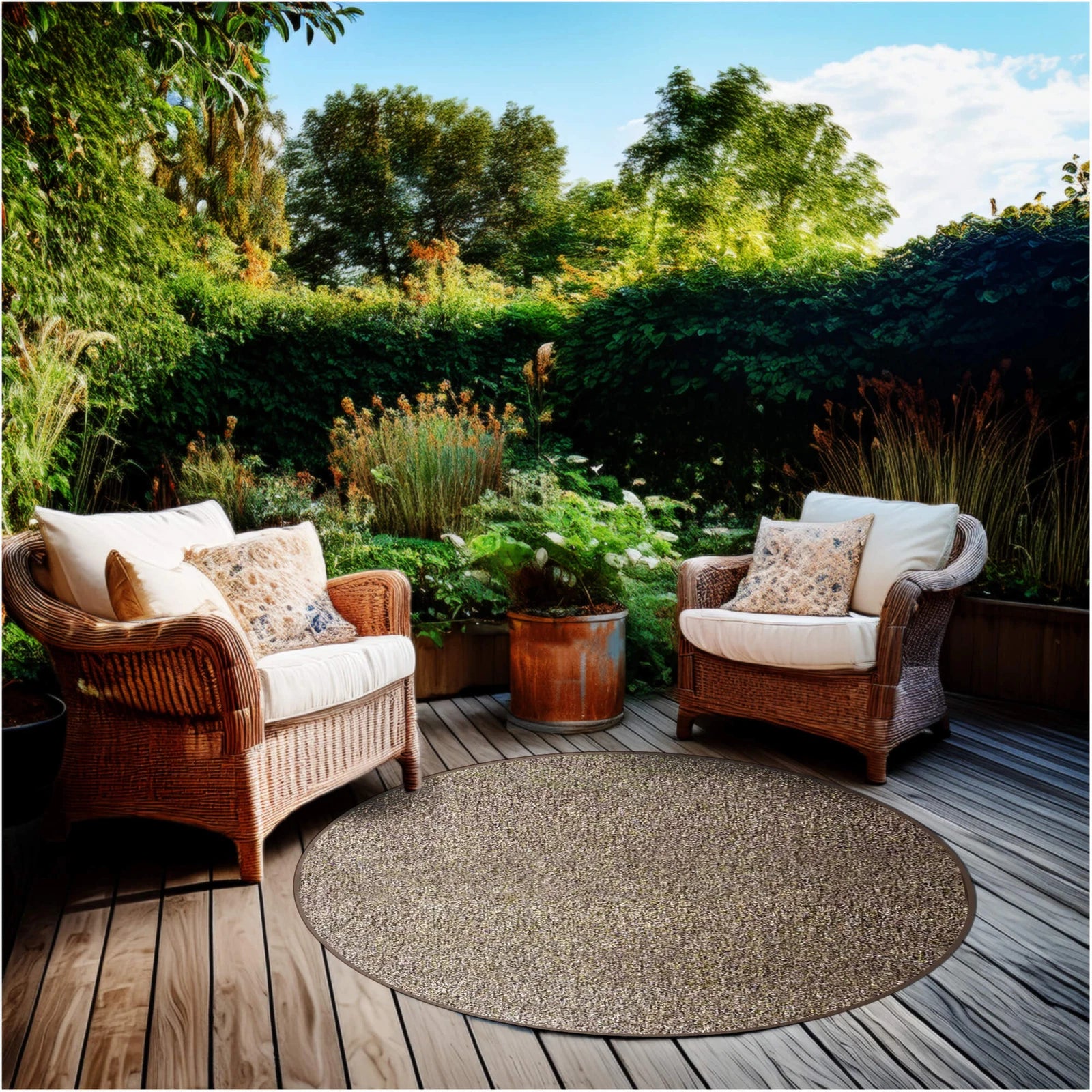Cabana Tweed Artificial Grass Turf Rug – 3/8” Thick Ultra Turf Carpet, Custom Size, 7 Colors