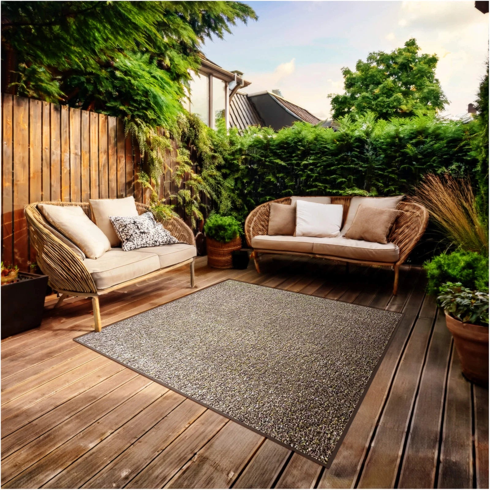 Cabana Tweed Artificial Grass Turf Rug – 3/8” Thick Ultra Turf Carpet, Custom Size, 7 Colors