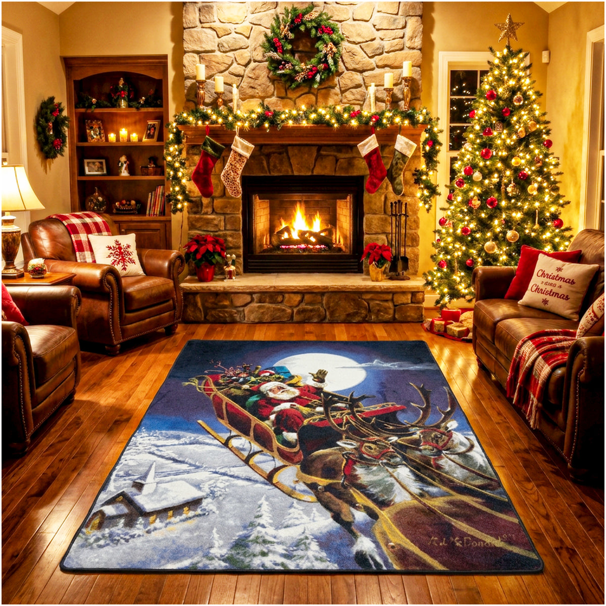 Santa's Big Night Christmas Area Rug – 5'4" x 7'8"