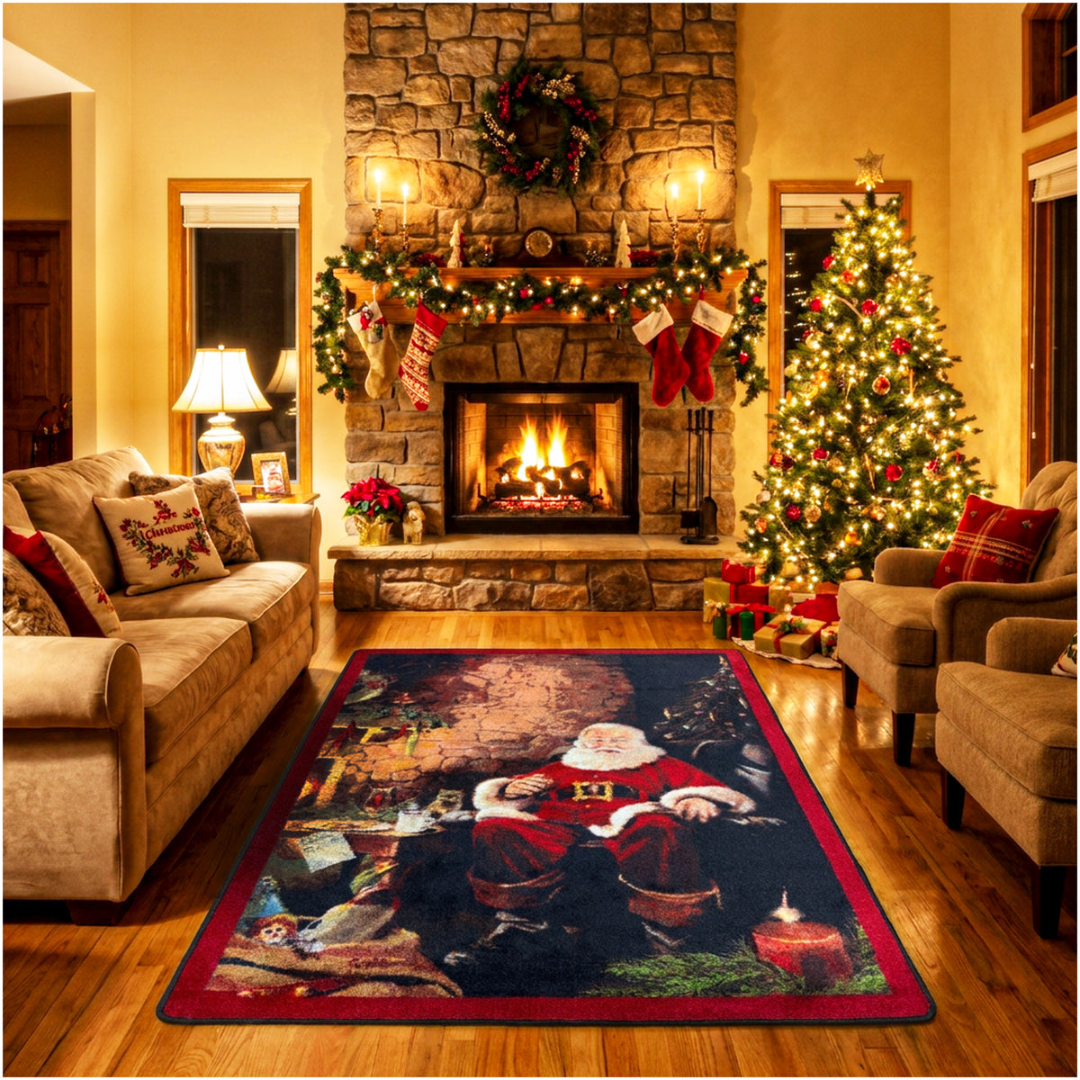 Santa's Treats Christmas Area Rug – Multiple Sizes