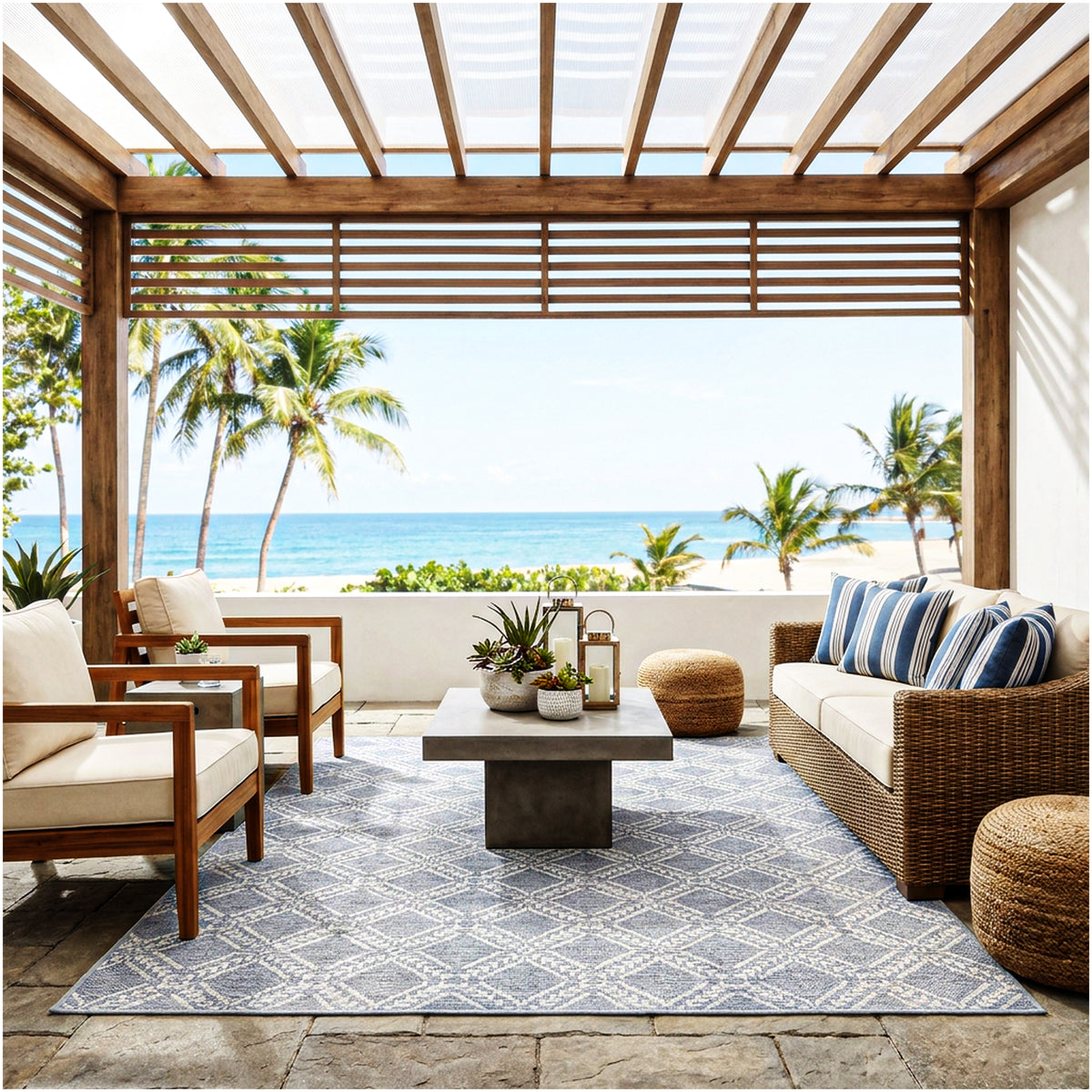 Belmar Custom Size Indoor & Outdoor Area Rug