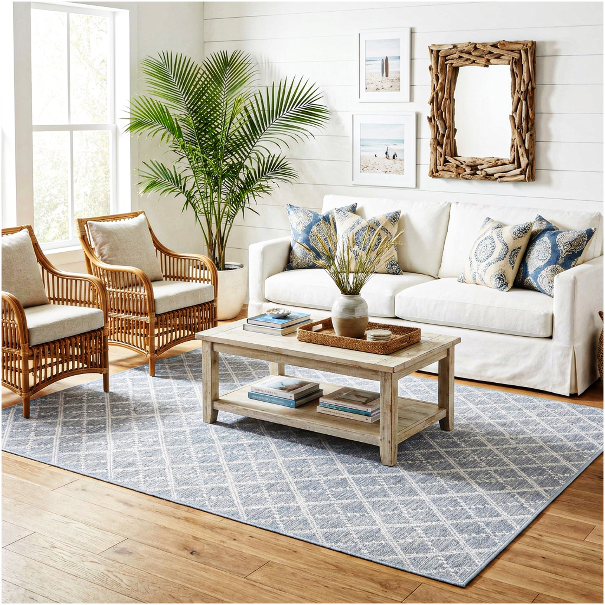 Sea Bright Sea Mist Blue Indoor-Outdoor Patio Area Rug – Custom Cut